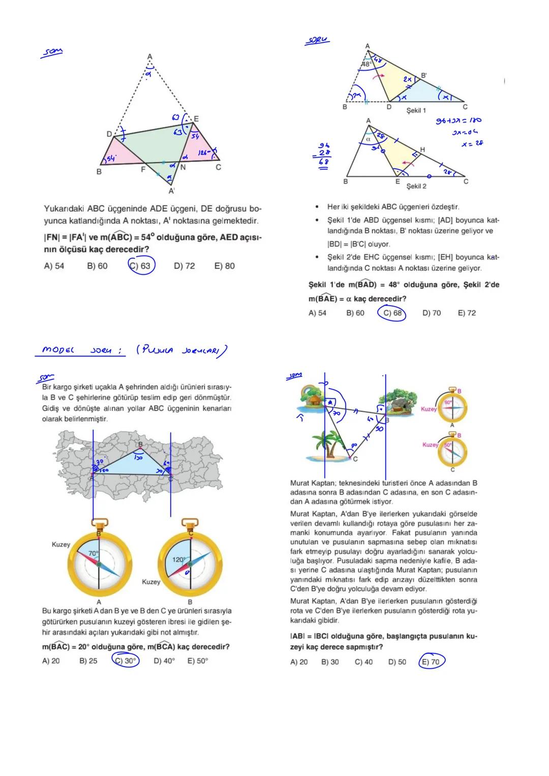 B
ÜÇGENLER:
7
A
=+
+ 7 = 10
Xty+7=20170
১৪০
2+3+0=180°
=>
is acılır toplamı 180° Nir.
Dış açılar toplanm 360° de
x+y+ 7 = 210
Bir dis kendi