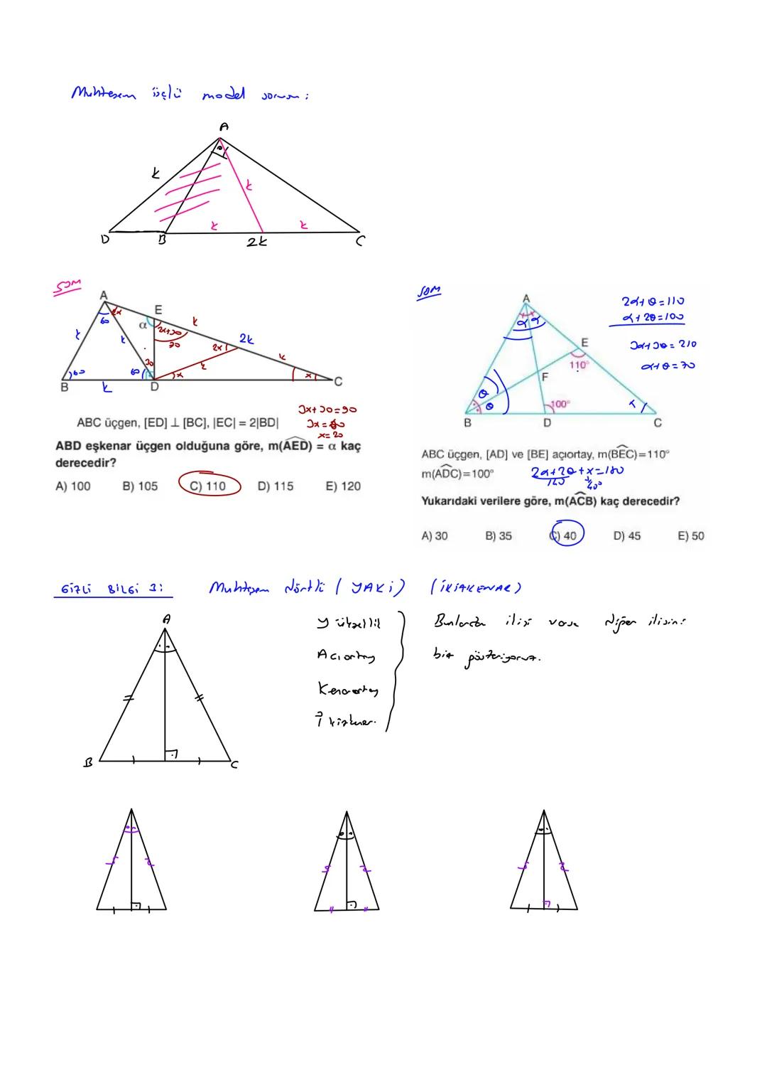 B
ÜÇGENLER:
7
A
=+
+ 7 = 10
Xty+7=20170
১৪০
2+3+0=180°
=>
is acılır toplamı 180° Nir.
Dış açılar toplanm 360° de
x+y+ 7 = 210
Bir dis kendi