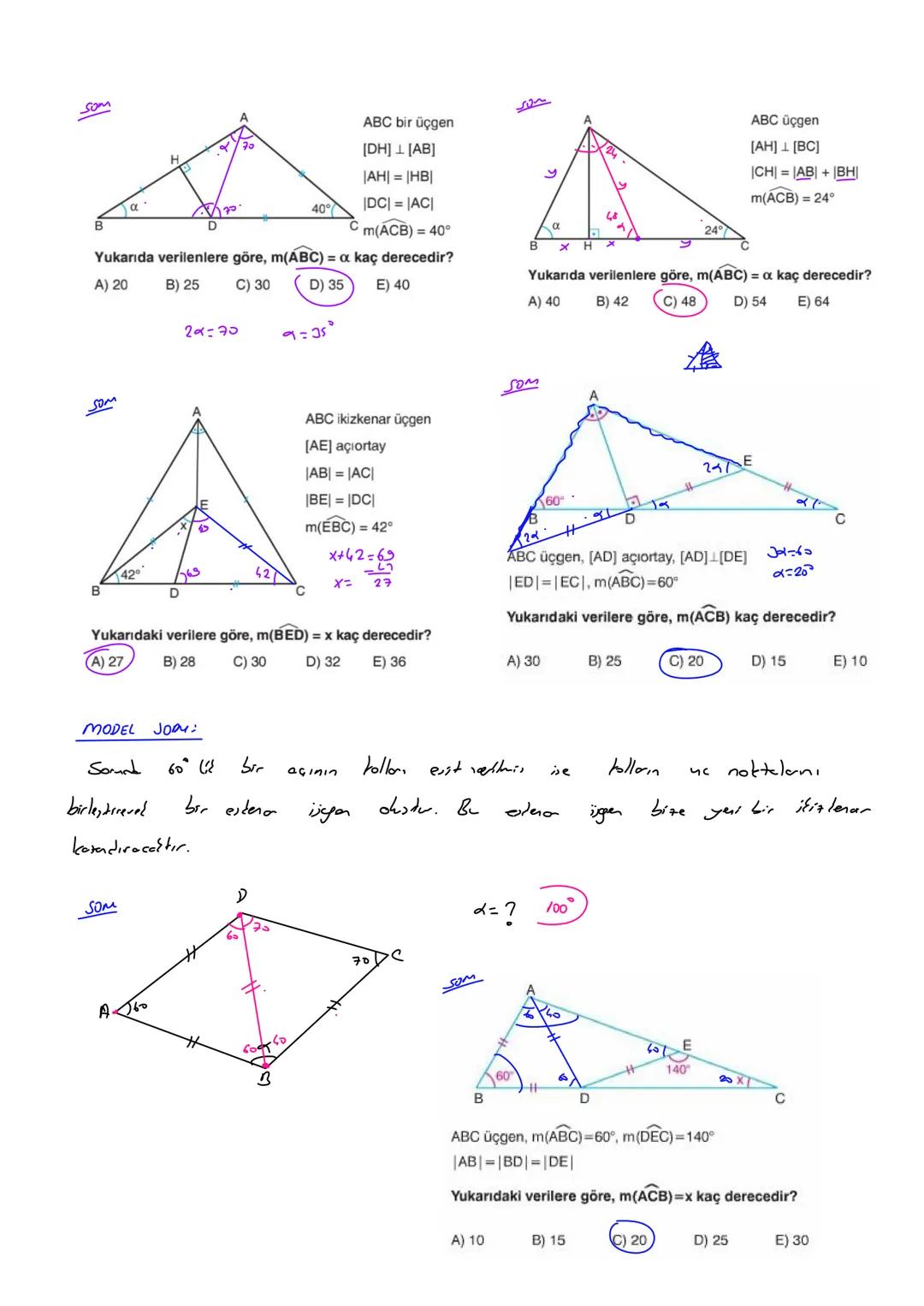 B
ÜÇGENLER:
7
A
=+
+ 7 = 10
Xty+7=20170
১৪০
2+3+0=180°
=>
is acılır toplamı 180° Nir.
Dış açılar toplanm 360° de
x+y+ 7 = 210
Bir dis kendi