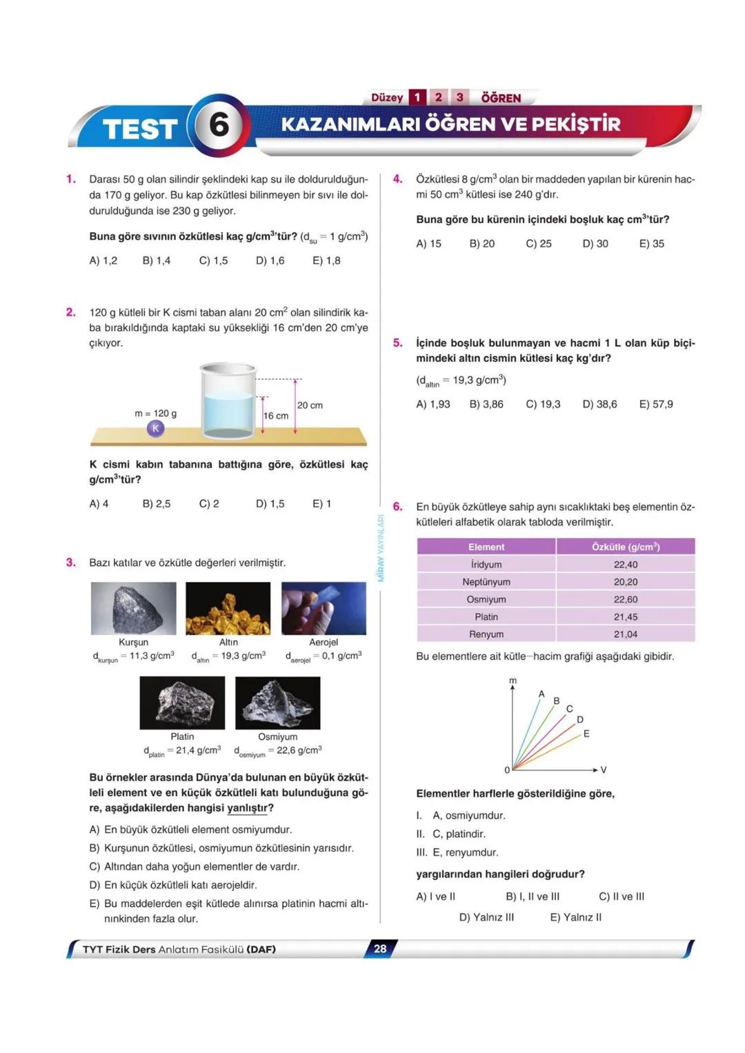 # Madde ve Özkütle
ÜNİTE-1
Akışkanlar
## ÖĞRETMENİN NOTU
**Adezyon-Kohezyon İlişkisi ve Islatma Şartı**
- Adezyon arkadaş, kohezyon kardeş