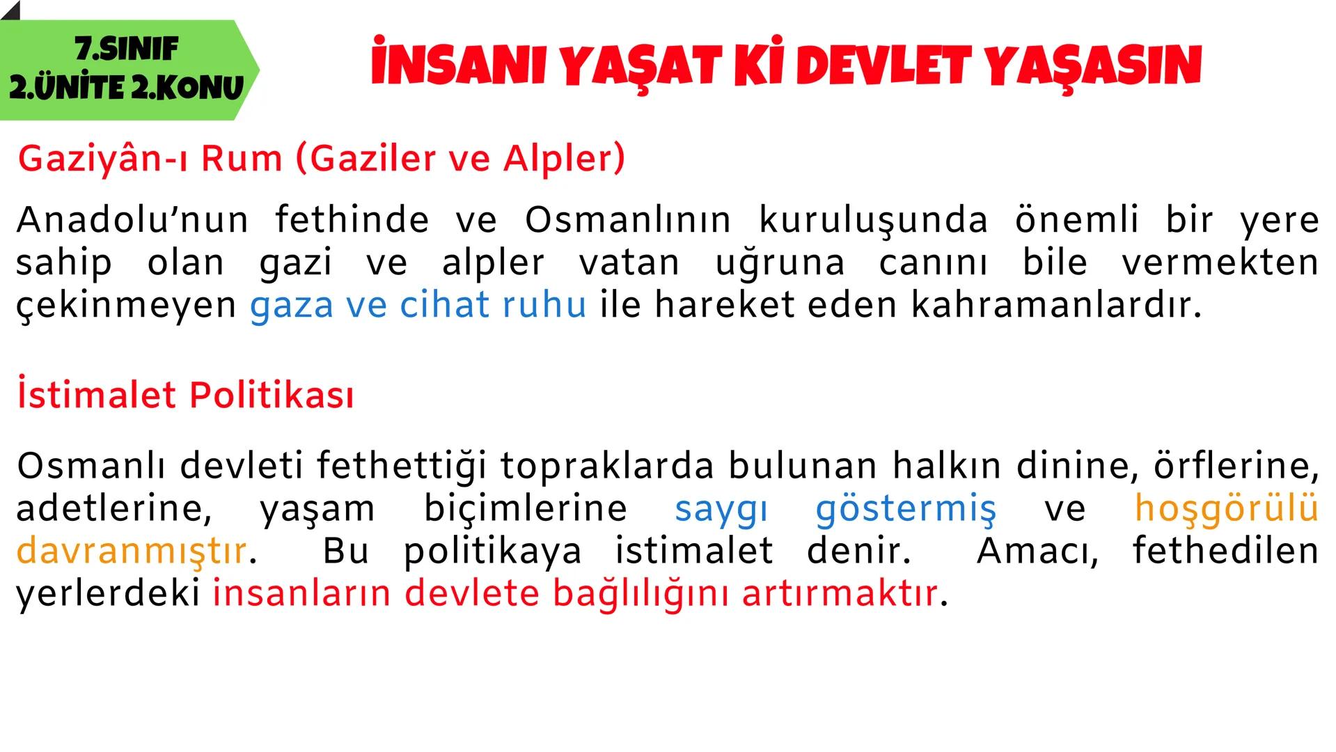 # SOSYAL BİLGİLER
# 2.ÜNİTE
# 7.SINIF
# KÜLTÜR VE MİRAS 7.SINIF
2.ÜNİTE 1.KONU
BEYLİKTEN CİHAN DEVLETİNE
Türkiye Selçuklu Devleti'nin K