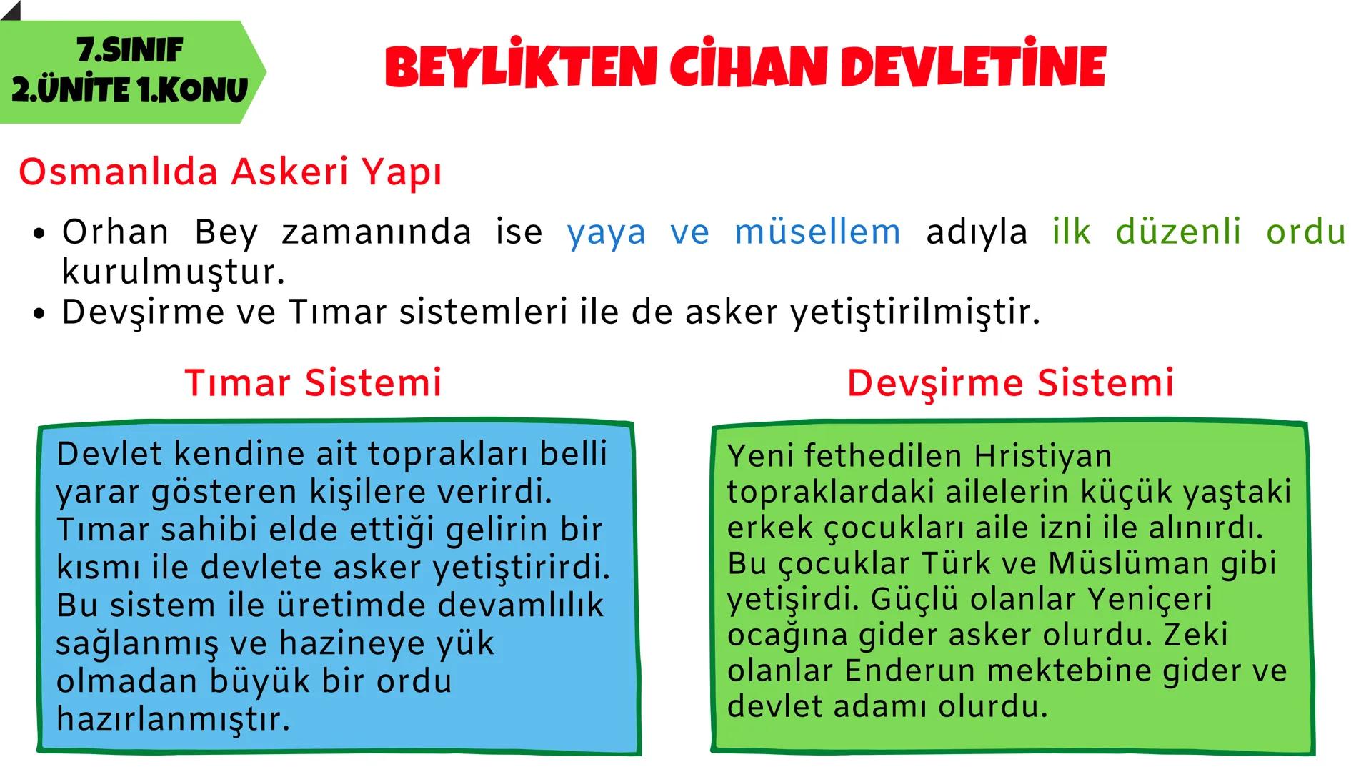 # SOSYAL BİLGİLER
# 2.ÜNİTE
# 7.SINIF
# KÜLTÜR VE MİRAS 7.SINIF
2.ÜNİTE 1.KONU
BEYLİKTEN CİHAN DEVLETİNE
Türkiye Selçuklu Devleti'nin K