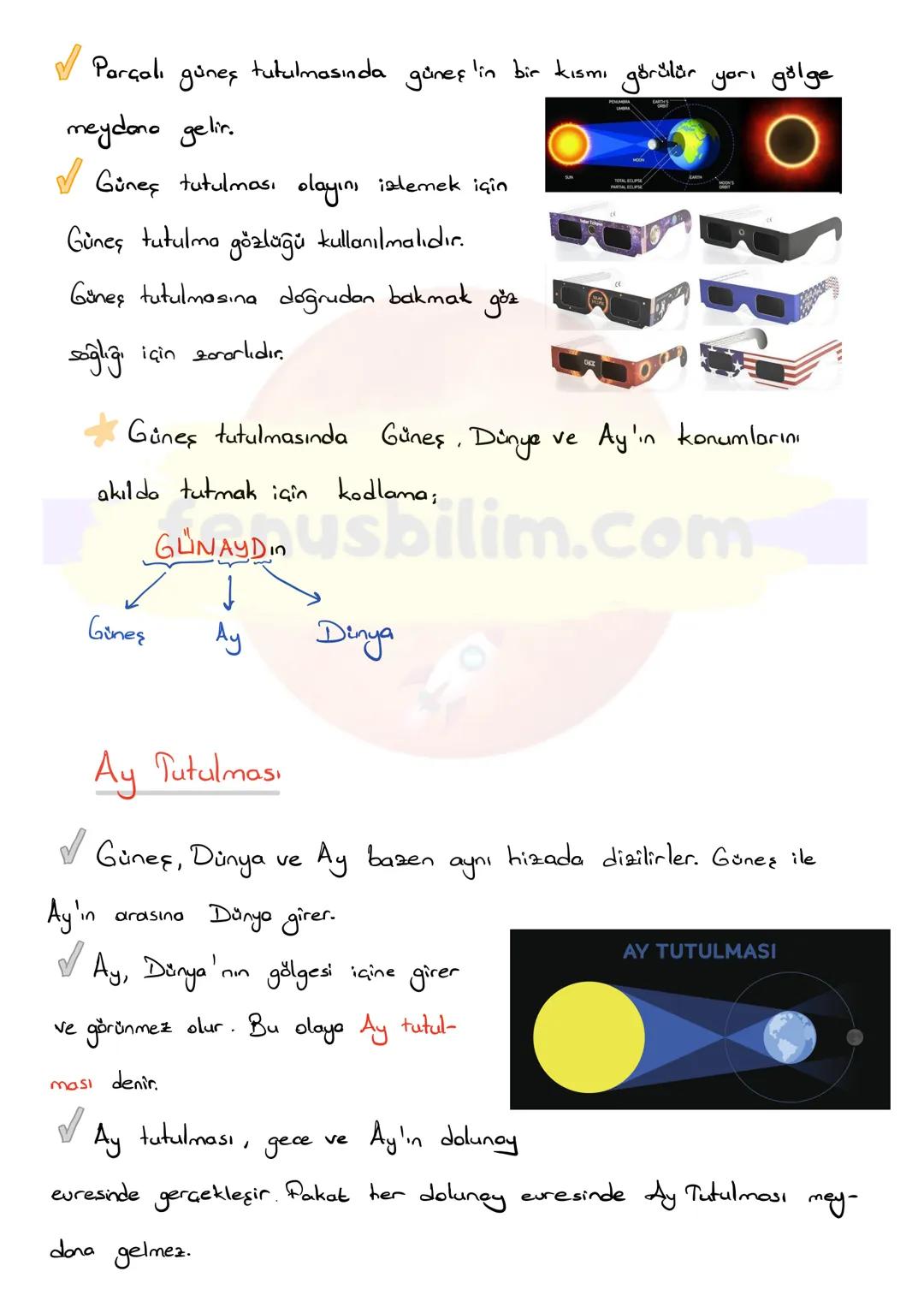 # GÜNEŞ SİSTEMİ
Güneş'in çekim gücünün etkisi ile belirli yörüngelerde hareket eden geze-
genlerin, uyduların, kuyruklu yıldızlar gibi gök c
