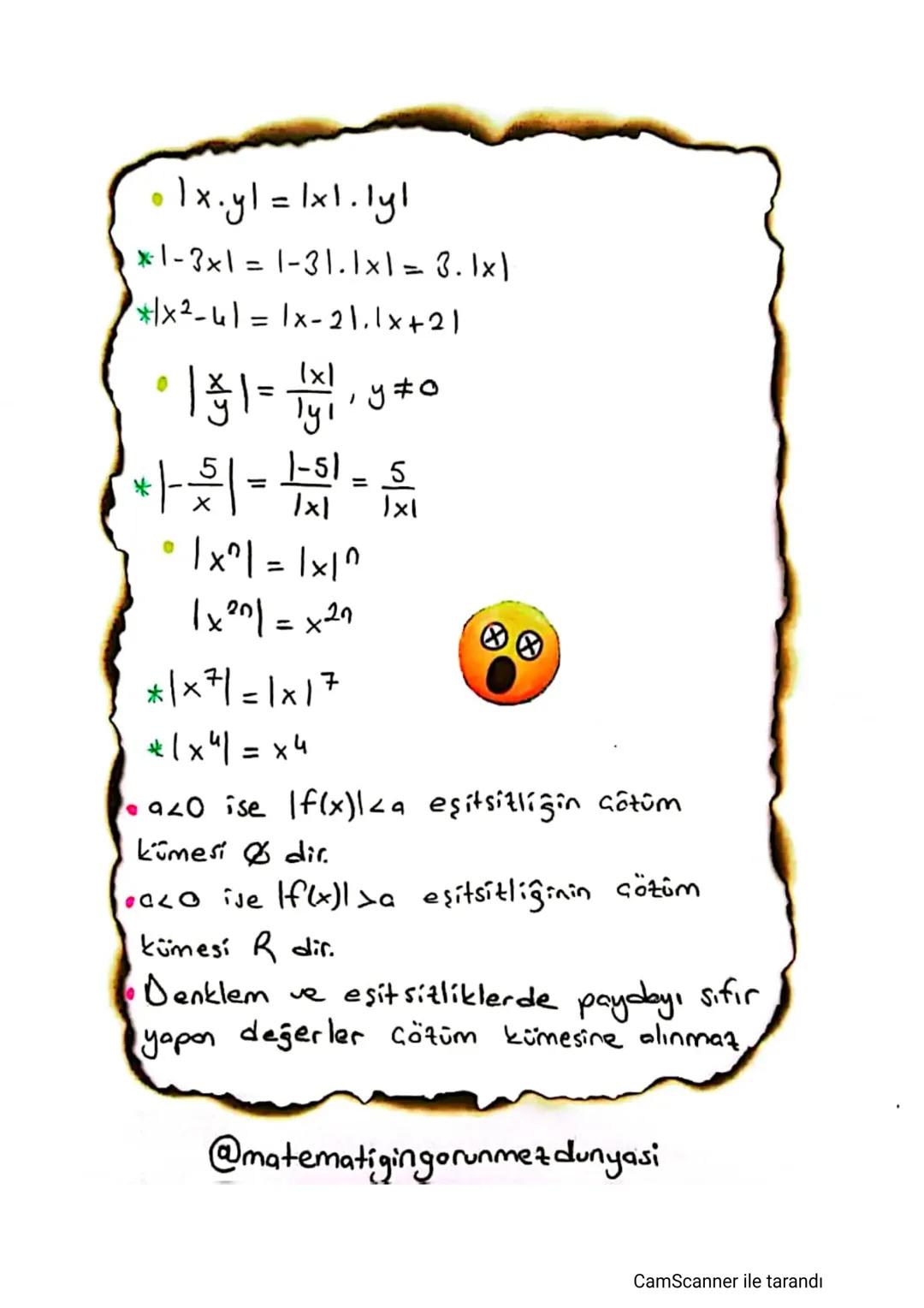 # MUTLAK
# DEĞER
# BU NOTLARLA
# YAPAMAYAN
# KALMAYACAK
CamScanner ile tarandı # Eğer değişkenlerin işaretleri belli değilse $\left|x\righ