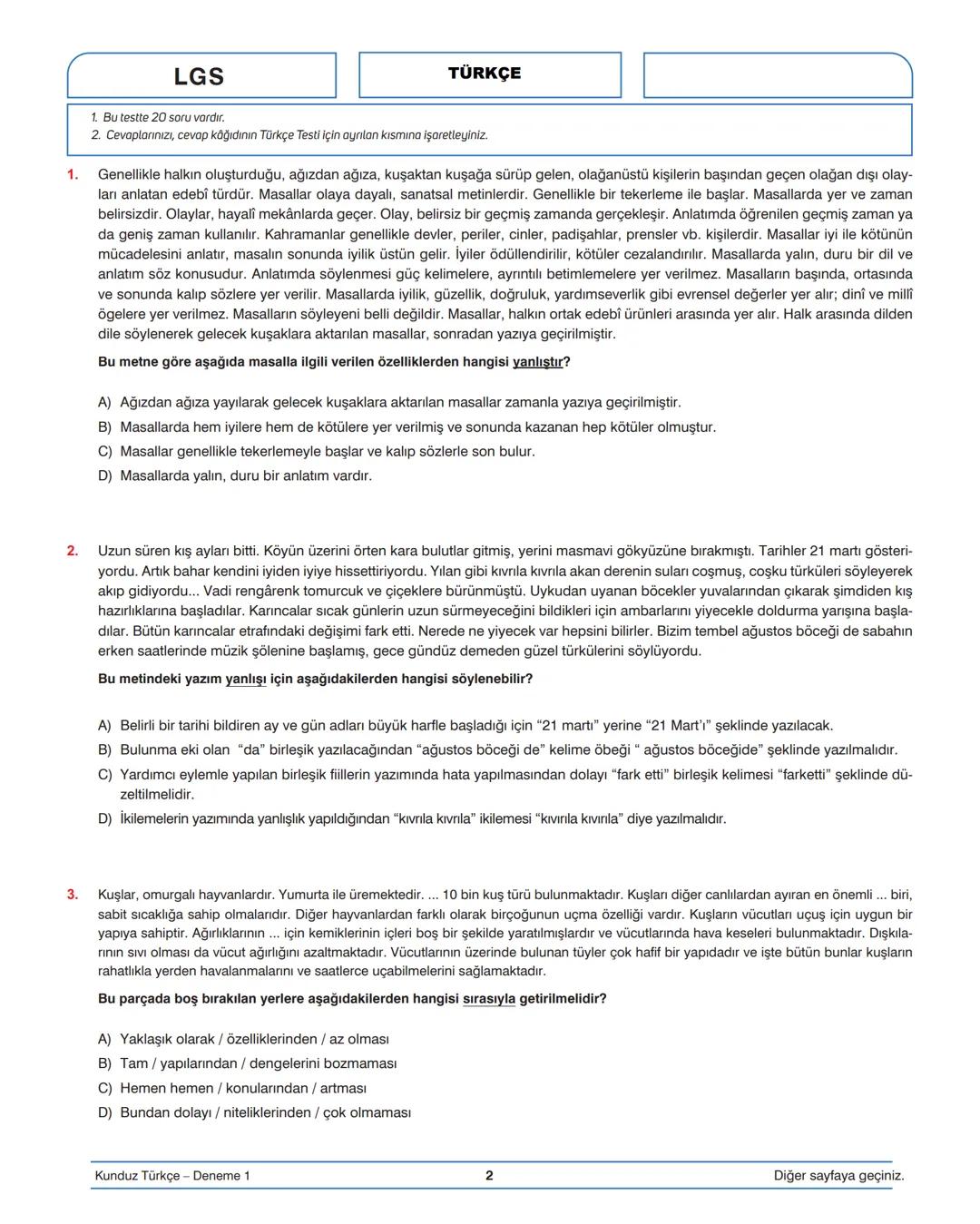 MEB
Kazanımlarına
Uygun
|
Yeni Nesil
Beceri Temelli
Sorular
Kurumsal
Ölçme
Değerlendirme
DENEME
SINAVI
9786057743992
KUNDUZ
LGS TÜRKÇE DENEM