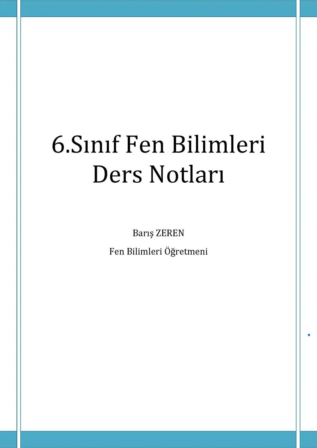 6.sinif fen Bilimleri ders notu