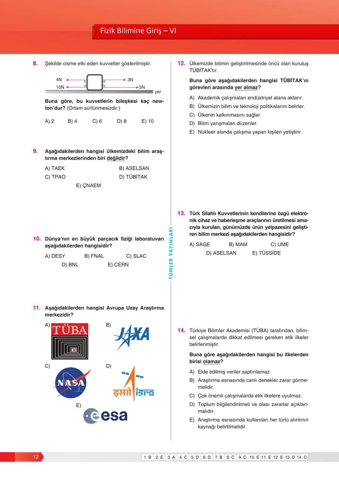 # Fizik Bilimine Giriş - I
TEST
01
1. Aşağıda günlük hayatla ilgili bazı olaylar verilmiştir.
I. Dikiz aynasında görüntü oluşumu
II.