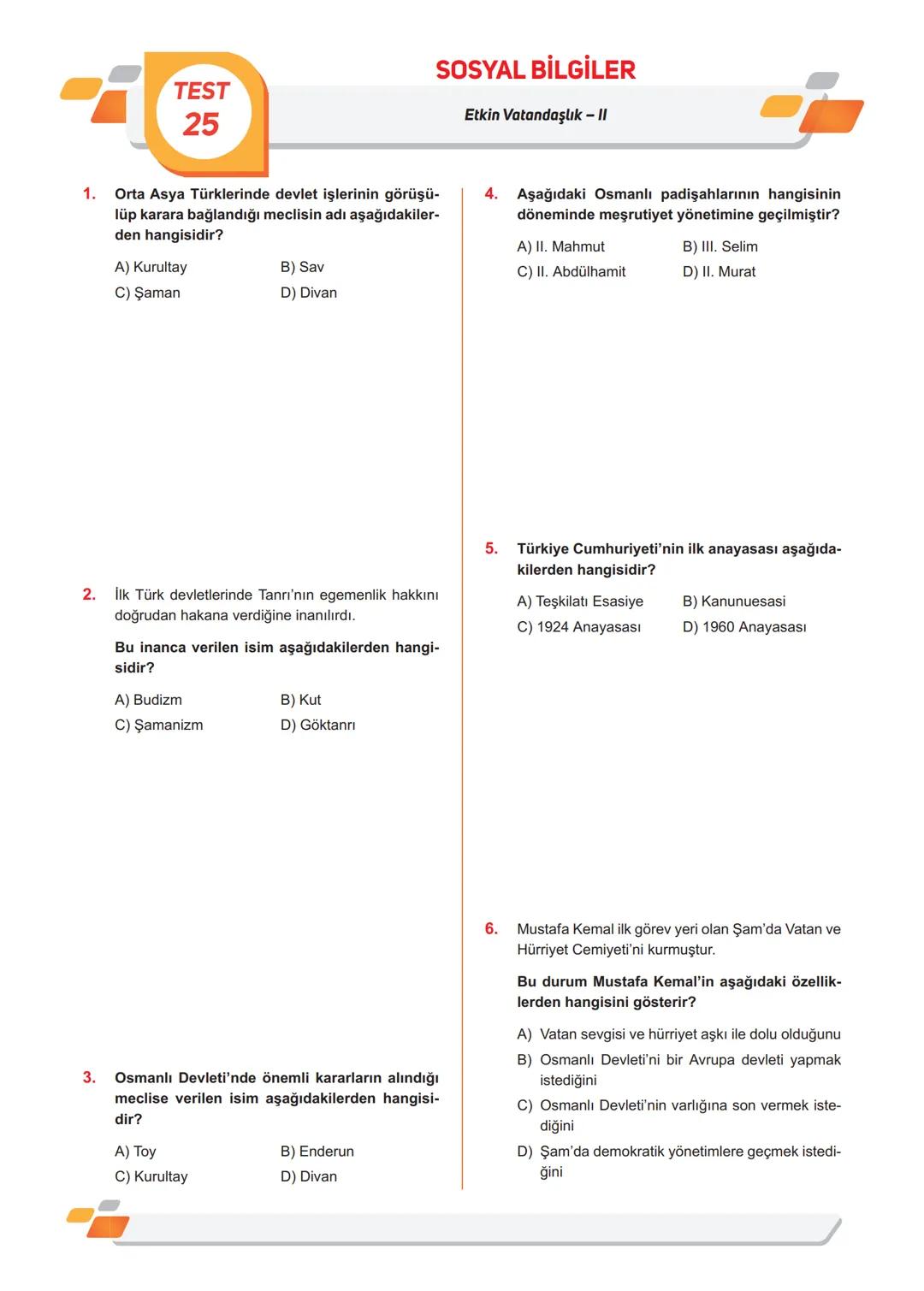 TEST
1
1. Aşağıda verilen kitle iletişim araçlarından han-
gisinin etkisi diğerlerine göre daha azdır?
A) Gazete
B) Televizyon
C) Internet
