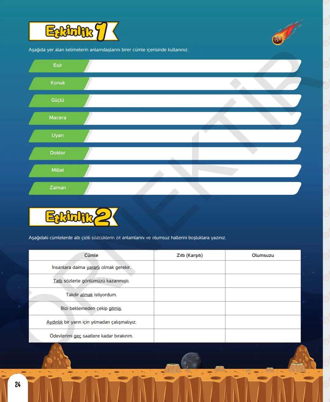 # 6. SINIF TÜRKÇE
Sevgili öğrenciler,
Soruları olduğu kadar etkinliği ve konu anlatımları da yeni nesil olan
Dergi Konseptinde Yeni Nesil D