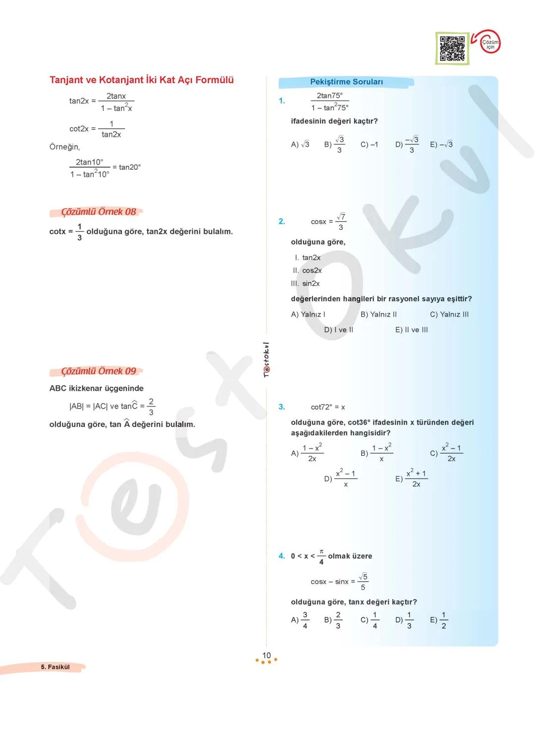 oh
$
✓✓
$
Abh
$
X-y²=
$
b+a
$
X=
$
(a+3+y)
$
6+y
$
21
$
X+2
$
Z+X
$
+48
$
MATEMATİK
#FasikülAnlatımRehberiX
2
Fasikül
TRIGONOMETRİ - 2
Bu fa