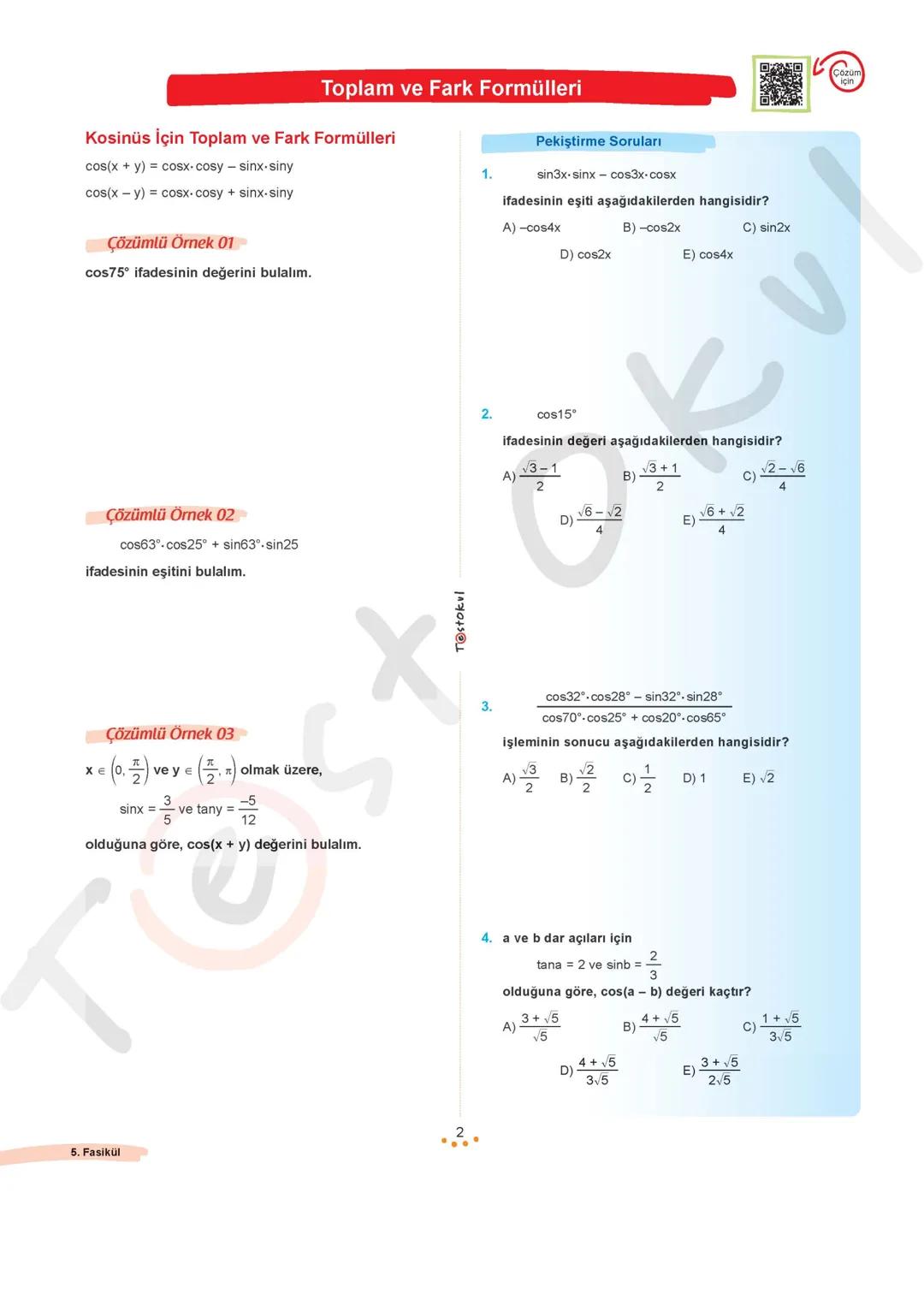 oh
$
✓✓
$
Abh
$
X-y²=
$
b+a
$
X=
$
(a+3+y)
$
6+y
$
21
$
X+2
$
Z+X
$
+48
$
MATEMATİK
#FasikülAnlatımRehberiX
2
Fasikül
TRIGONOMETRİ - 2
Bu fa