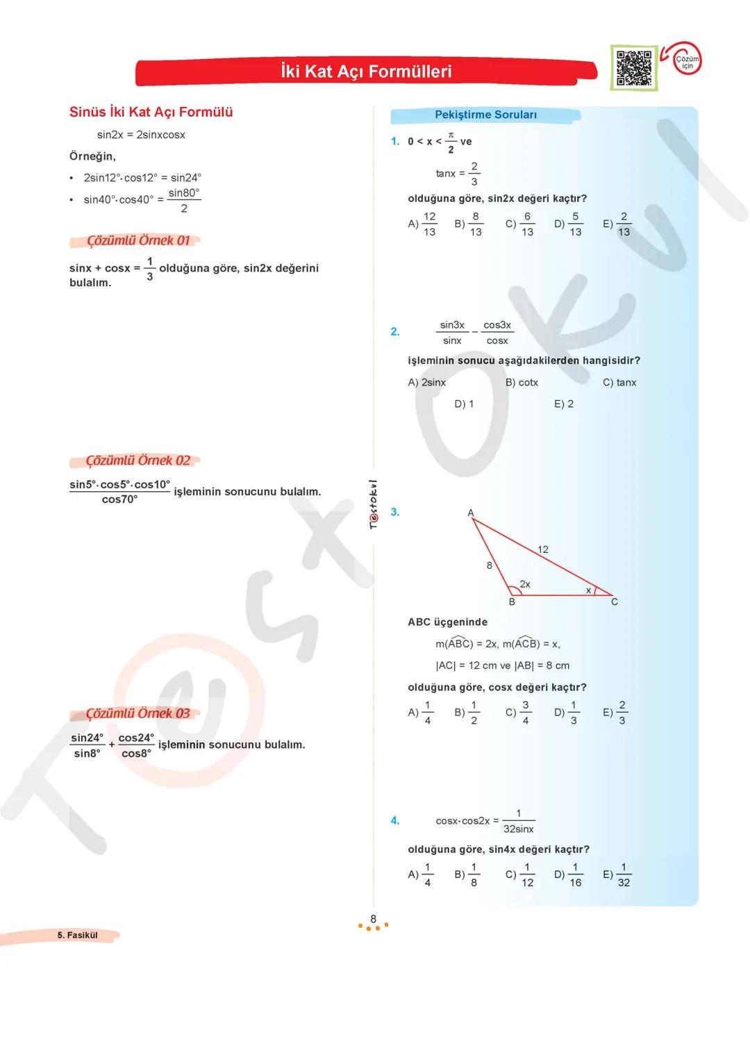 oh
$
✓✓
$
Abh
$
X-y²=
$
b+a
$
X=
$
(a+3+y)
$
6+y
$
21
$
X+2
$
Z+X
$
+48
$
MATEMATİK
#FasikülAnlatımRehberiX
2
Fasikül
TRIGONOMETRİ - 2
Bu fa