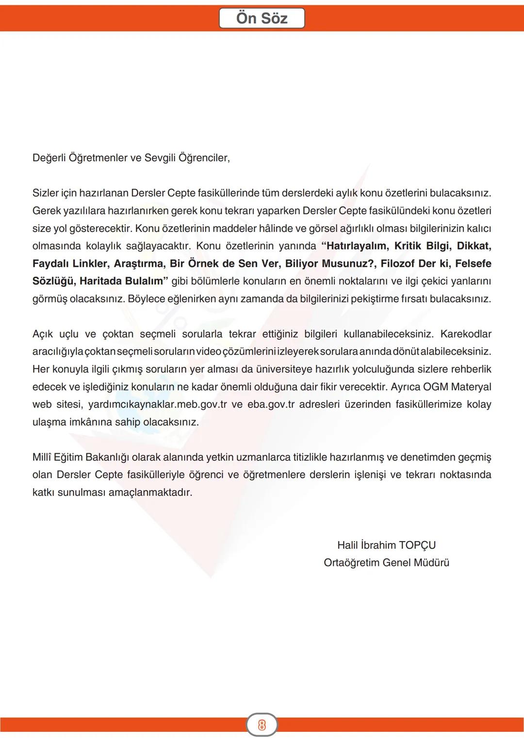 **
ORTAÖĞRETİM
GENEL MÜDÜRLÜĞÜ
DERSLER
CEPTE
3. SAYI
Konu Özeti
Ders Anlatımı
Sorular
FİZİK 9
ÜNİTE
HAREKET ve KUVVET
* Hareket ve