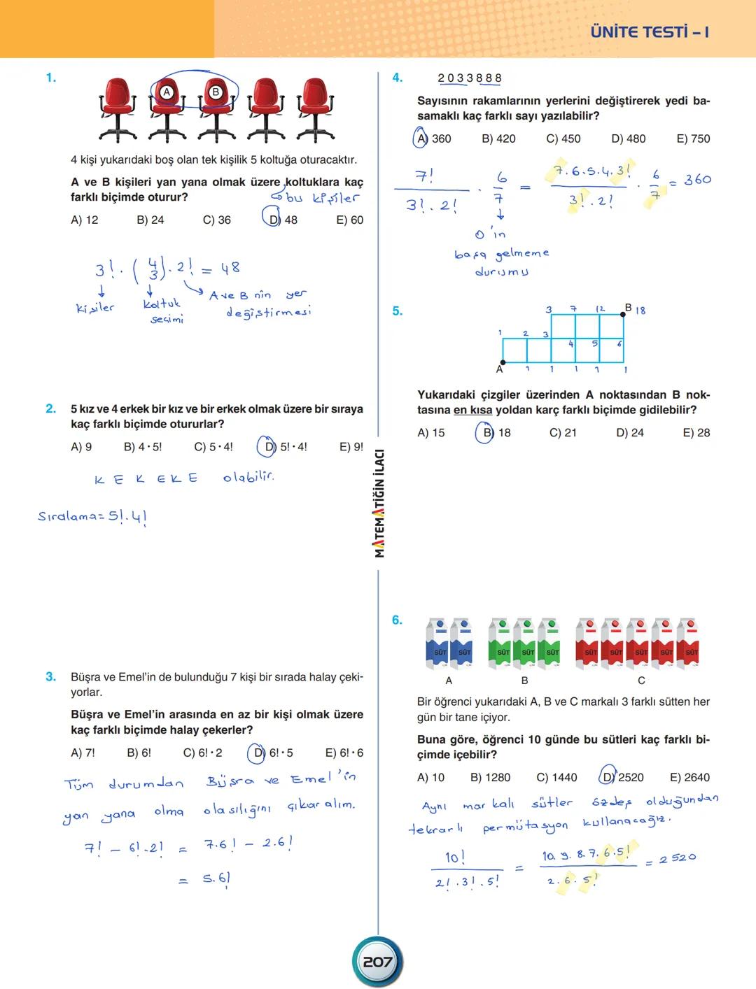 ÜNİTE - 9
PERMÜTASYON – KOMBİNASYON
BİNOM - OLASILIK
Permütasyon
Tekrarlı Permütasyon
Kombinasyon
Binom
Olasılık
Koşullu Olasılık
De