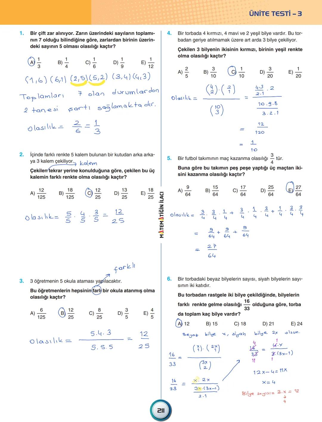 ÜNİTE - 9
PERMÜTASYON – KOMBİNASYON
BİNOM - OLASILIK
Permütasyon
Tekrarlı Permütasyon
Kombinasyon
Binom
Olasılık
Koşullu Olasılık
De