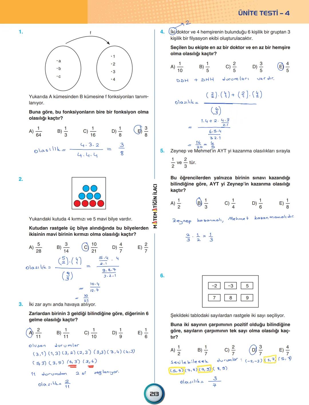 ÜNİTE - 9
PERMÜTASYON – KOMBİNASYON
BİNOM - OLASILIK
Permütasyon
Tekrarlı Permütasyon
Kombinasyon
Binom
Olasılık
Koşullu Olasılık
De