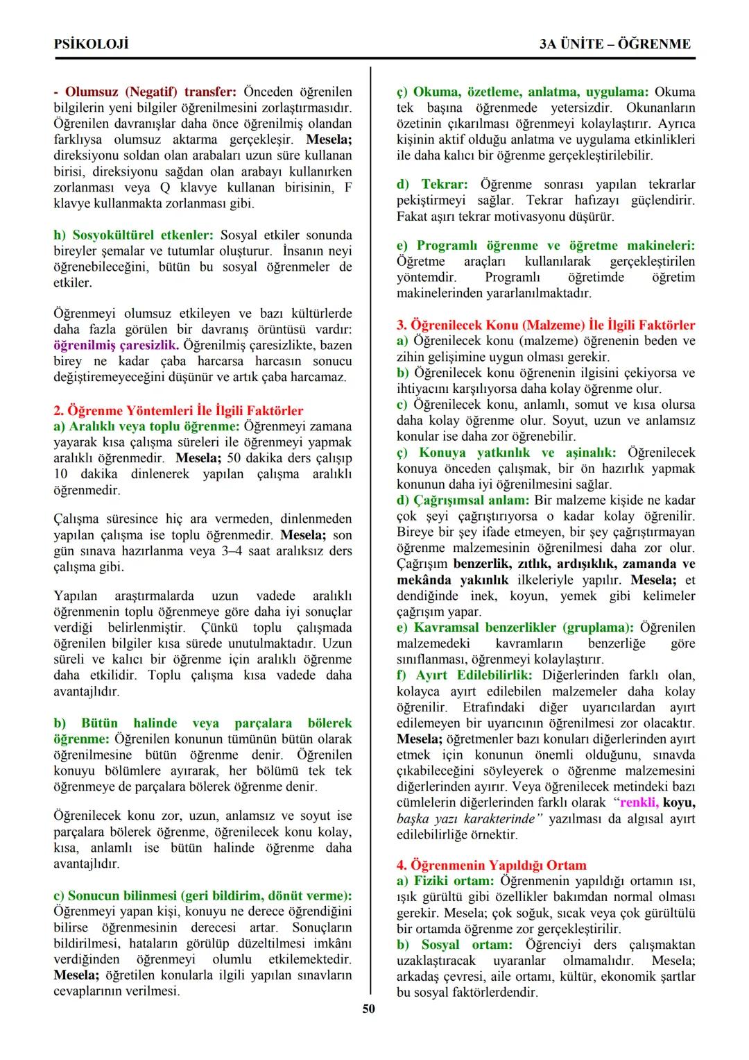 PSİKOLOJİ
Not: Bu üniteden, 1982-2011 arası gerçekleşen ÖSS
sınavlarında toplam 32 soru sorulmuştur.
I. PSİKOLOJİYE GİRİŞ
A. PSİKOLOJİNİN