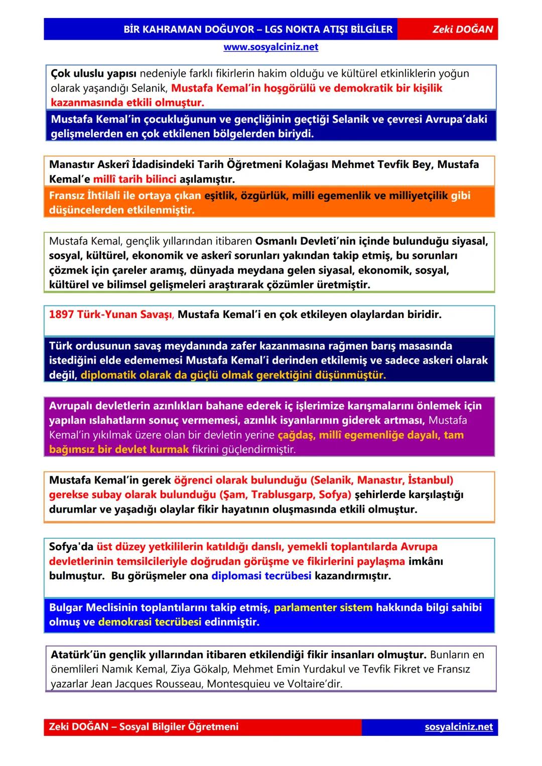 # BİR KAHRAMAN DOĞUYOR - LGS NOKTA ATIŞI BİLGİLER
www.sosyalciniz.net
Zeki DOĞAN
Ortaçağ'da Avrupa, Katolik Kilisesinin ve skolastik düşünce