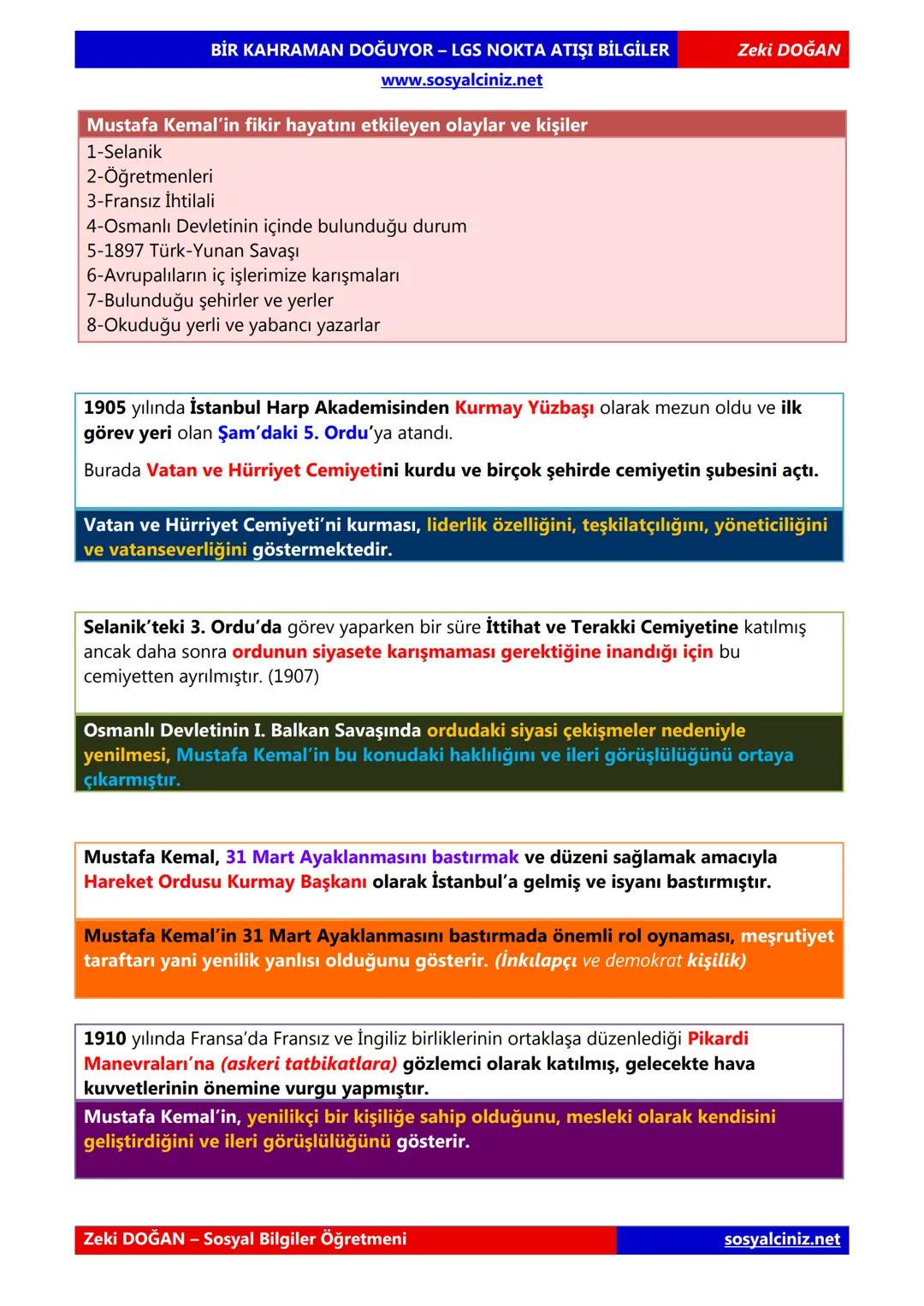 # BİR KAHRAMAN DOĞUYOR - LGS NOKTA ATIŞI BİLGİLER
www.sosyalciniz.net
Zeki DOĞAN
Ortaçağ'da Avrupa, Katolik Kilisesinin ve skolastik düşünce