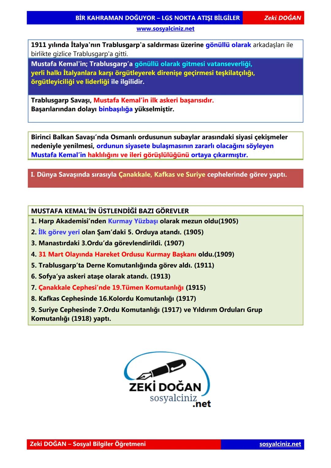 # BİR KAHRAMAN DOĞUYOR - LGS NOKTA ATIŞI BİLGİLER
www.sosyalciniz.net
Zeki DOĞAN
Ortaçağ'da Avrupa, Katolik Kilisesinin ve skolastik düşünce