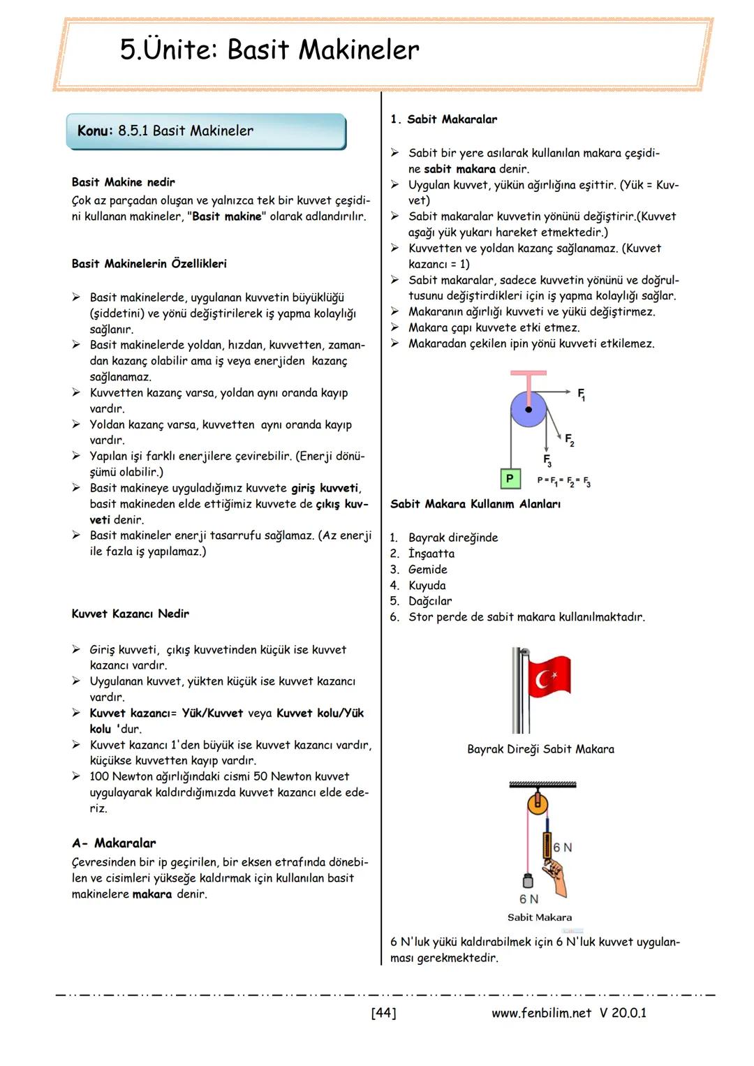 # 8.Sınıf Fen Bilimleri
# Ders Notları
Barış ZEREN
Fen Bilimleri Öğretmeni
www.fenbilim.net V 20.0.1 # 1.Ünite: Mevsimler ve İklim
Konu: