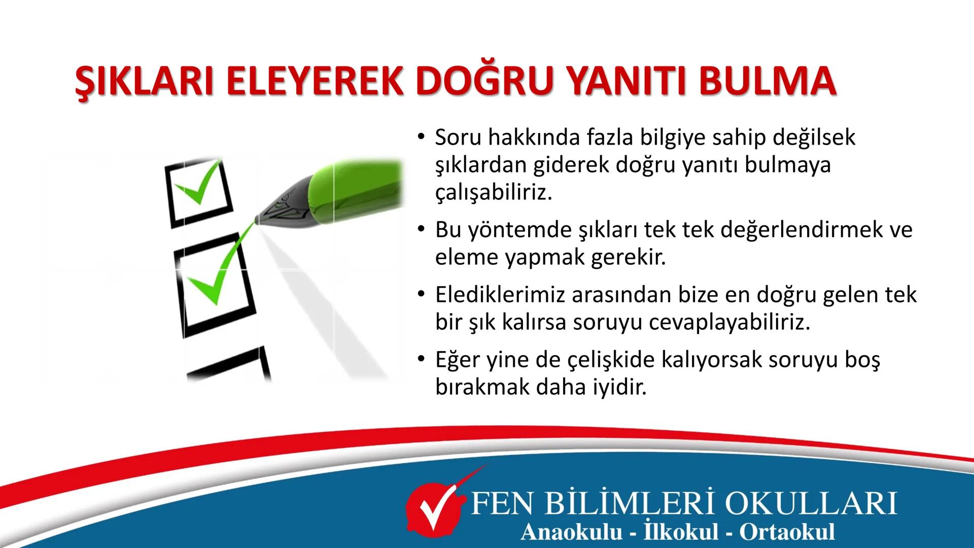 0
11
12
13
14
15
16
17
TEST ÇÖZME TEKNİKLERİ
ve
SINAV TAKTİKLERİ
FEN BİLİMLERİ OKULLARI
Anaokulu - İlkokul - Ortaokul # LGS'de başarılı olma