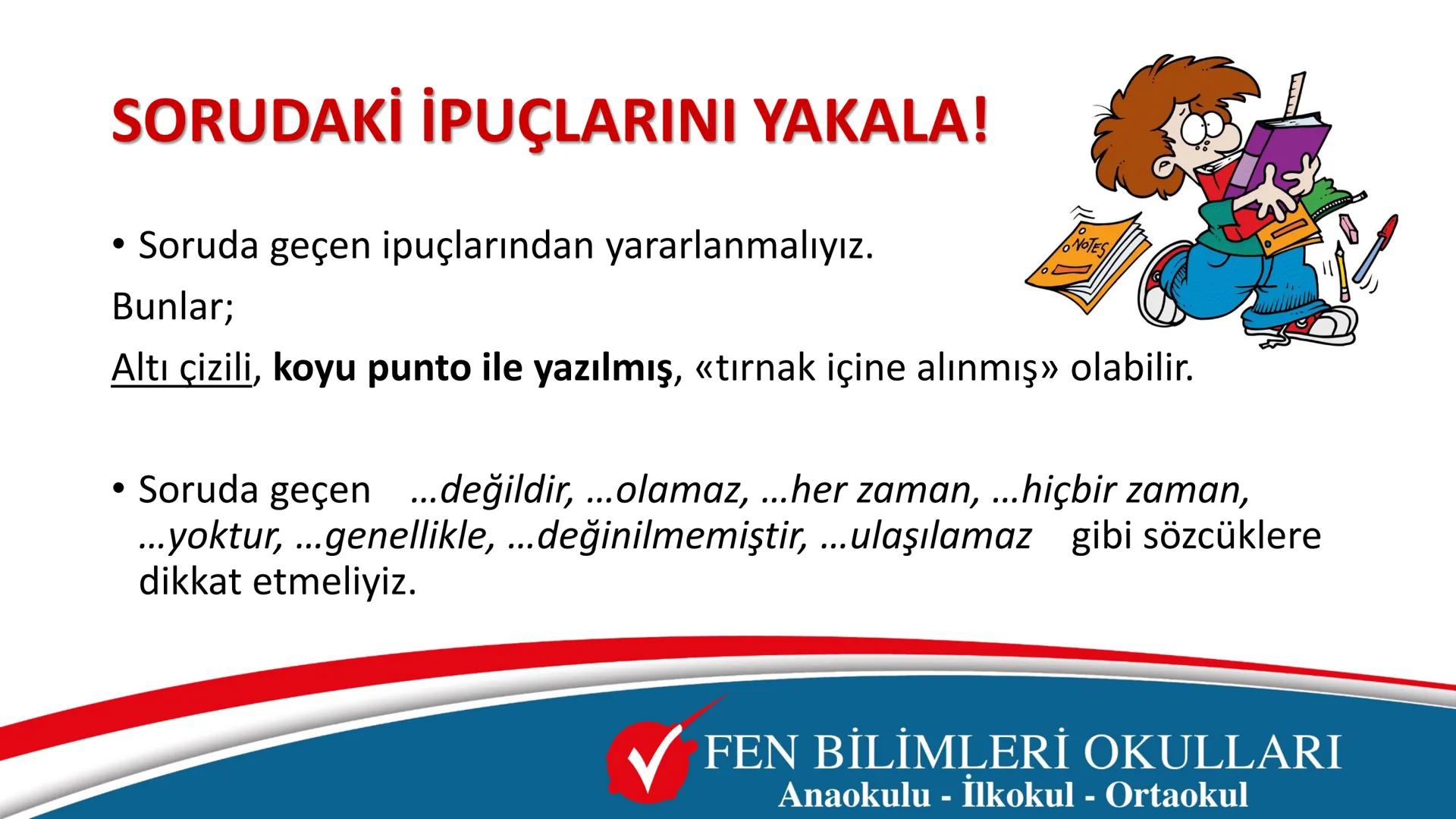 0
11
12
13
14
15
16
17
TEST ÇÖZME TEKNİKLERİ
ve
SINAV TAKTİKLERİ
FEN BİLİMLERİ OKULLARI
Anaokulu - İlkokul - Ortaokul # LGS'de başarılı olma