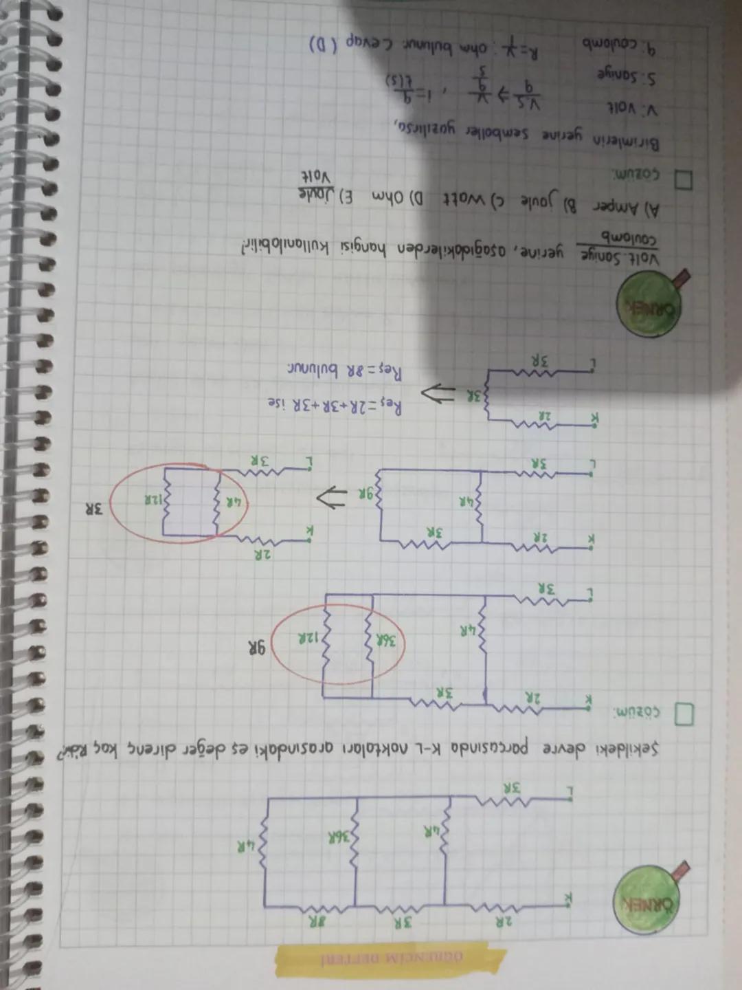 FİZİK
1. ÜNİTE ELEKTRİK VE MANYETİZMA
ELEKTRİK AKIMI
Bir iletken telin uçlarına bir ureteç bağlandığında serbest elektronlara
elektriksel ku