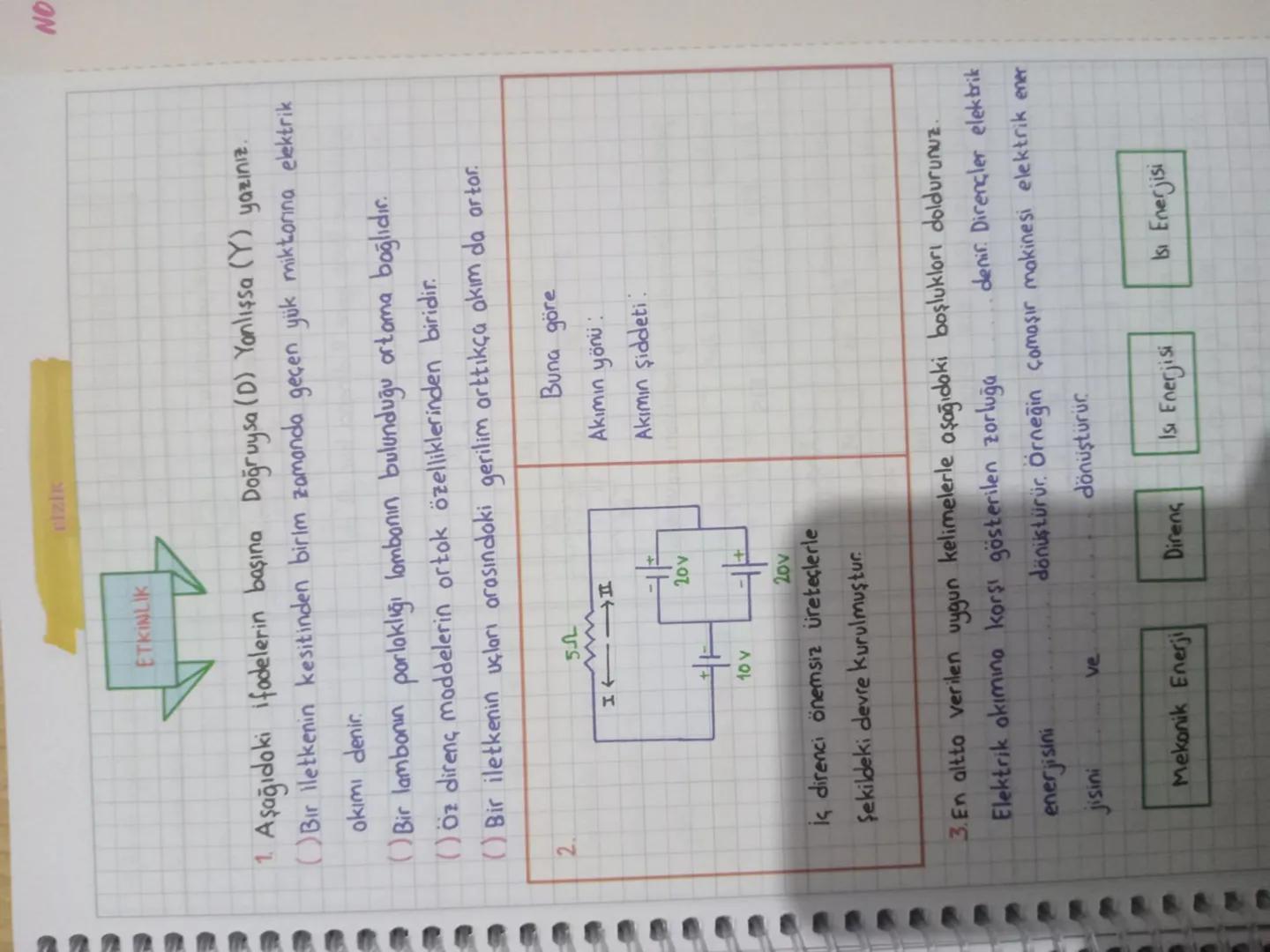 FİZİK
1. ÜNİTE ELEKTRİK VE MANYETİZMA
ELEKTRİK AKIMI
Bir iletken telin uçlarına bir ureteç bağlandığında serbest elektronlara
elektriksel ku