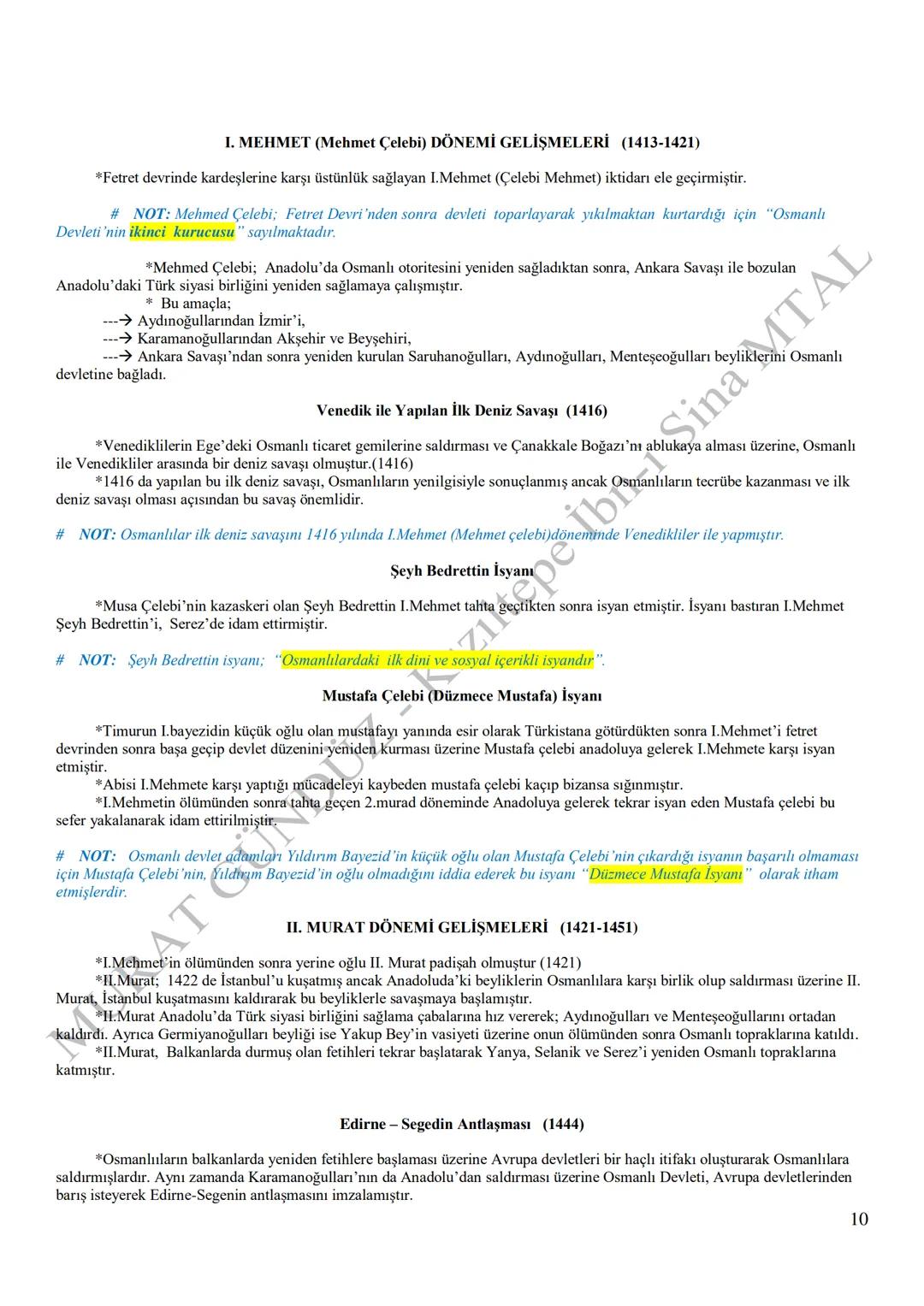 # MARDİN - KIZILTEPE
# İBN-İ SİNA MESLEKİ VE TEKNİK ANADOLU LİSESİ
# TARİH-10 DERSİ NOTLARI
## MURAT GÜNDÜZ
2019-2020
* Türklerin orta