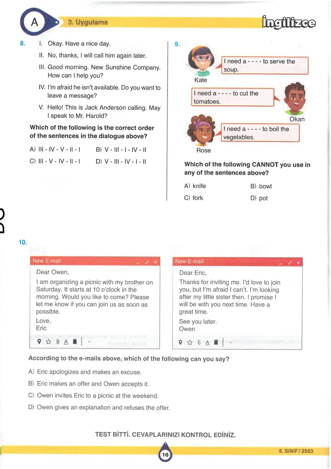 --- OCR Start ---
VIP 8. SINIF
SINIF İÇİ ÖLÇME UYGULAMASI
GÜÇLENDİREN
Uygulama
A-3
SÖZEL
ADI - SOYADI
SINIF / ŞUBE
NUMARA
DERS ADI
SORU SAYI