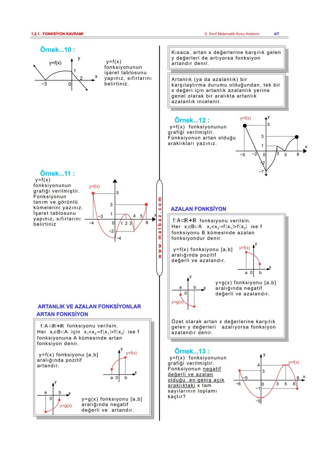 1.2.1. FONKSİYON KAVRAMI
FONKSİYON KAVRAMI
Günlük hayatta iki nicelik arasındaki
doğrusal ilişkilere sıklıkla
rastlanmaktadır.
Örneğin, sa