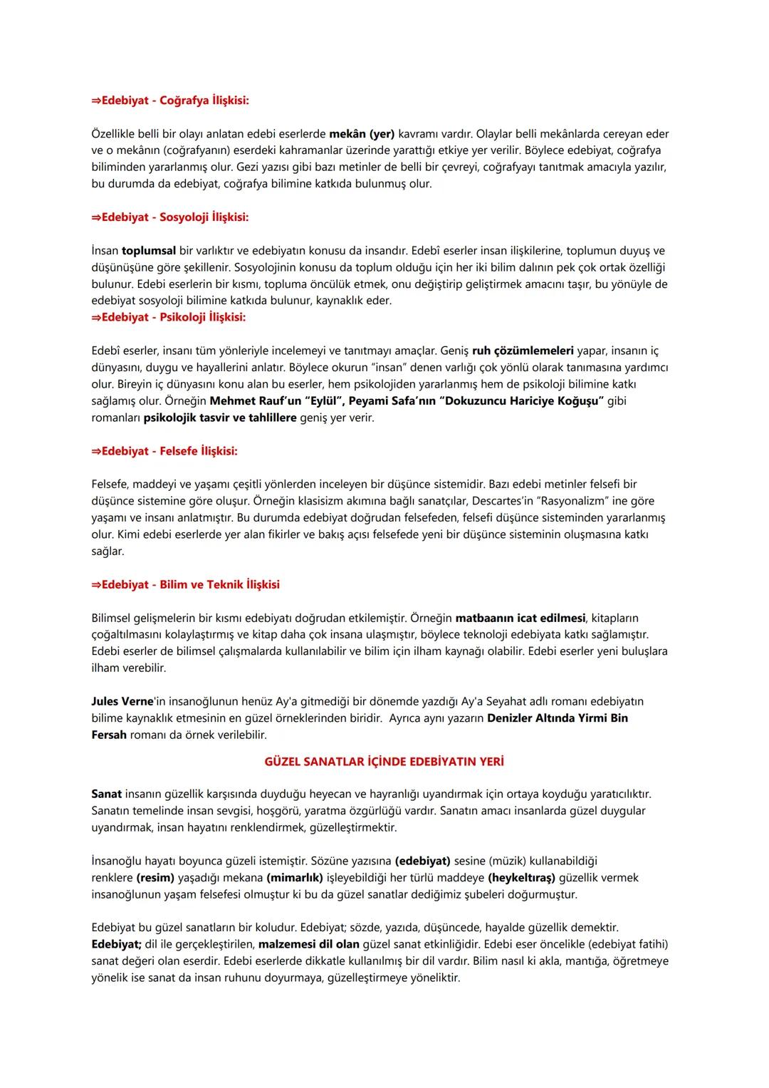 # 9.SINIF TÜRK DİLİ VE EDEBİYATI DERS NOTLARI
EDEBİYAT NEDİR?
Edebiyat (Yazın): Olay, düşünce, duygu ve hayallerin dil aracılığıyla sözlü