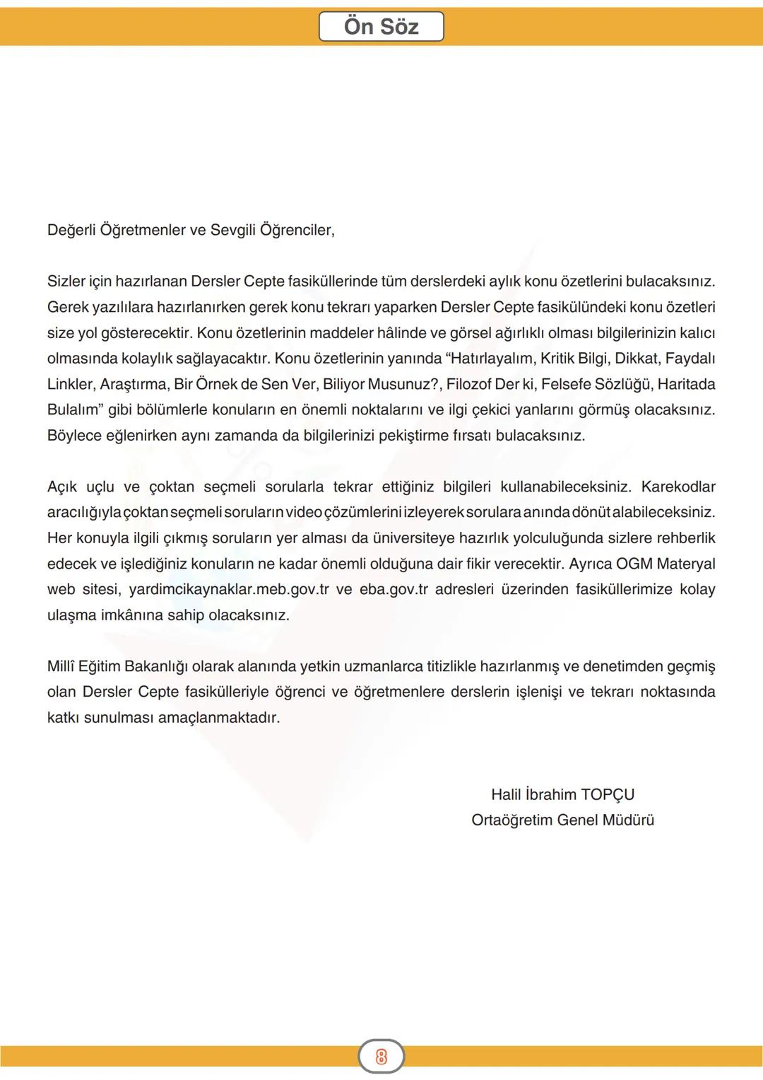 ***
ORTAÖĞRETİM
GENEL MÜDÜRLÜĞÜ
DERSLER
CEPTE
4. SAYI
Konu Özeti
Ders Anlatımı
Sorular
KİMYA 9
Π
ÜNİTE
KİMYASAL TÜRLER ARASI
ETKİLEŞİMLER
Ki