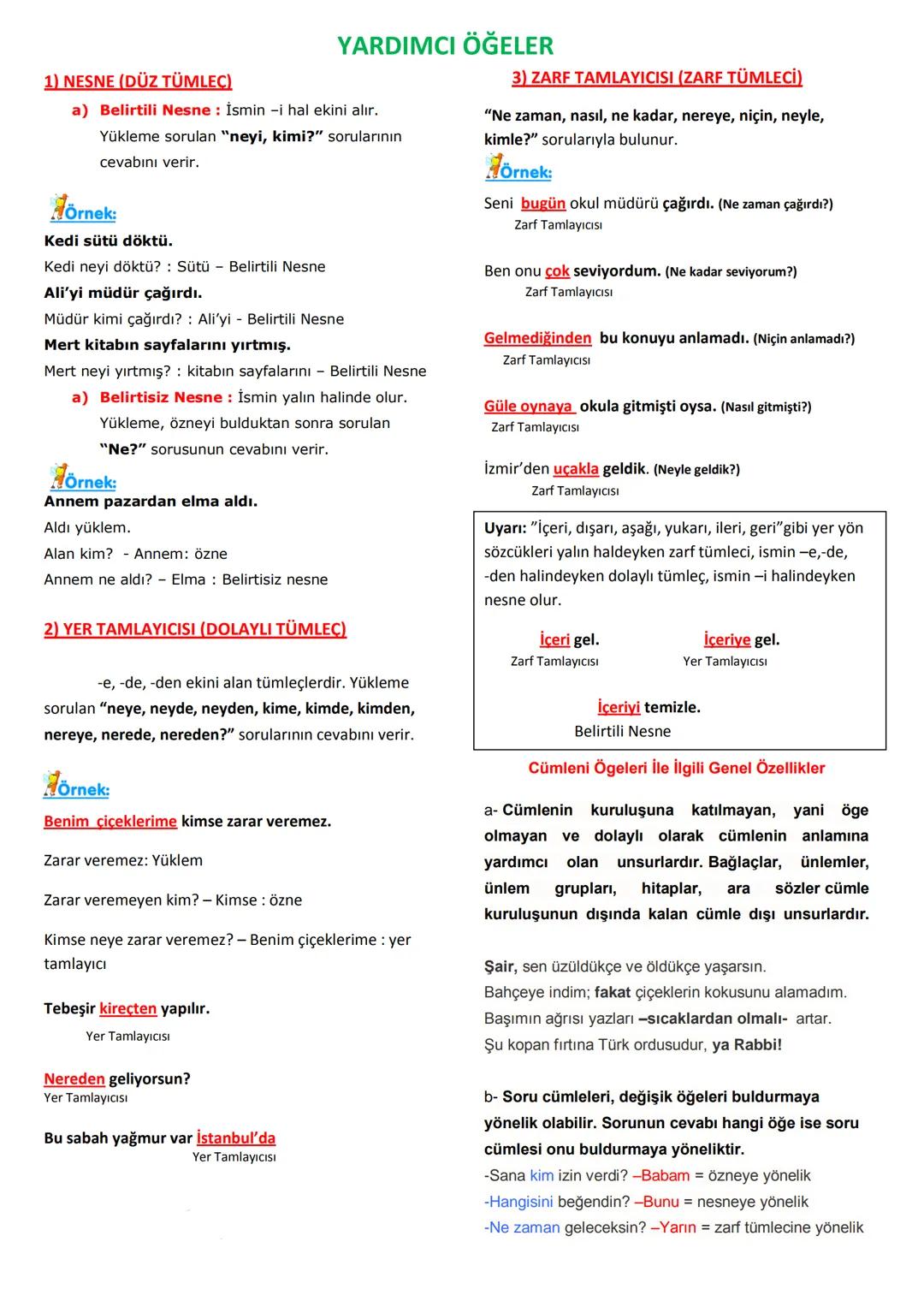 # CÜMLENİN ÖĞELERİ
Öğe: Cümleyi oluşturan bölümlerin her birine
öğe denir.
## TEMEL ÖĞELER
A) Yüklem
B) Ozne (Kim, Ne?)
- Gerçek Özne
- Sö