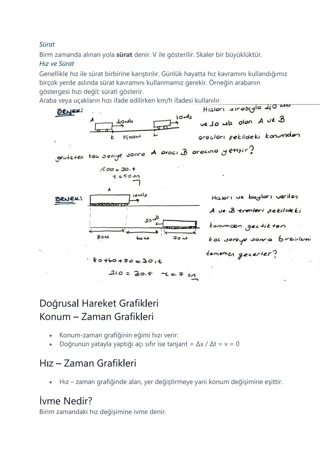 --- OCR Start ---
Hareket ve Kuvvet.
Hareket Çeşitleri
Bir cismin başlangıç noktasına olan uzaklığı zamanla değişiyor ise cisim hareket ediy