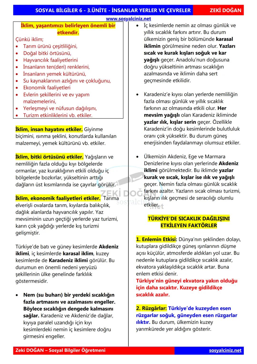 # SOSYAL BİLGİLER 6
# 1.DÖNEM KONU
# ÖZETLERİ
# DERS NOTLARI
## ZEKİ DOĞAN
sosyalciniz.net
Zeki DOĞAN
Sosyal Bilgiler Öğretmeni # SOSYAL