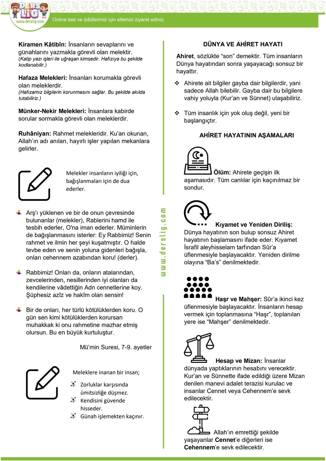 Hazırlayan: Ekrem BALCI
DERS
HLIGH
DİN KÜLTÜRÜ VE AHLAK BİLGİSİ
www.derslig.com
MELEK VE AHİRET İNANCI
GÖRÜLEN VE GÖRÜLEMEYEN VARLIKLAR
Yara