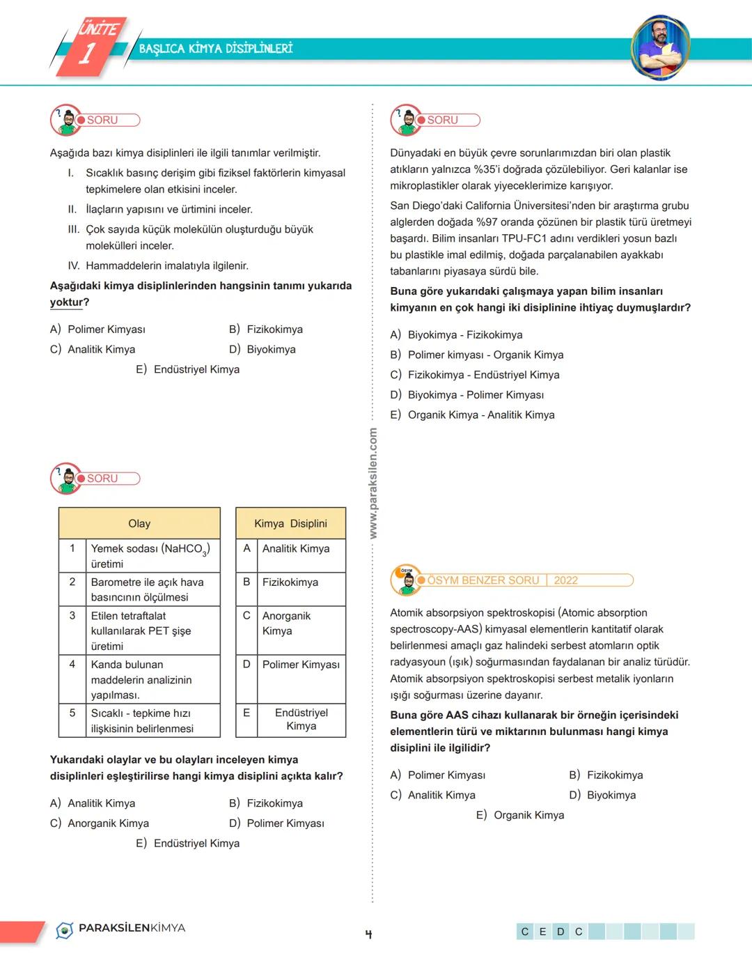 # 1. TEMA
1.1. KİMYA HAYATTIR
1 # ÜNİTE
1
KİMYA HAYATTIR
# KİMYA HAYATTIR
- Günlük hayatta elimizi yıkadığımız sabundan içtiğimiz gazl