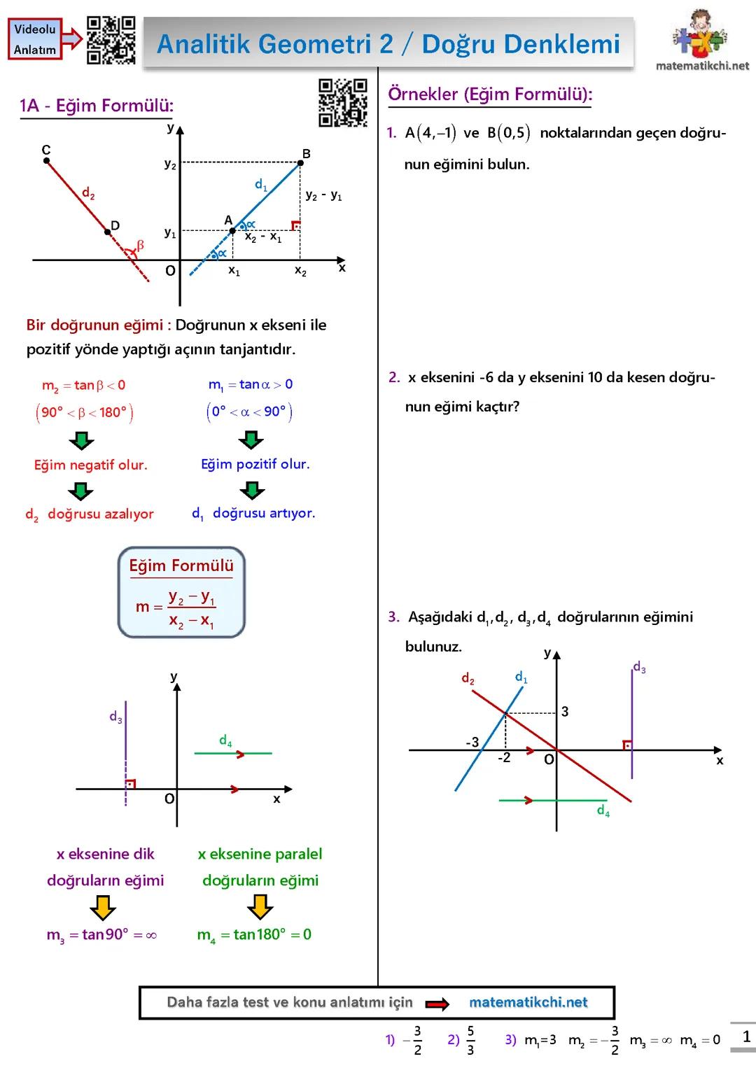 Analitik Geometri Test Soruları - Bölüm 2
