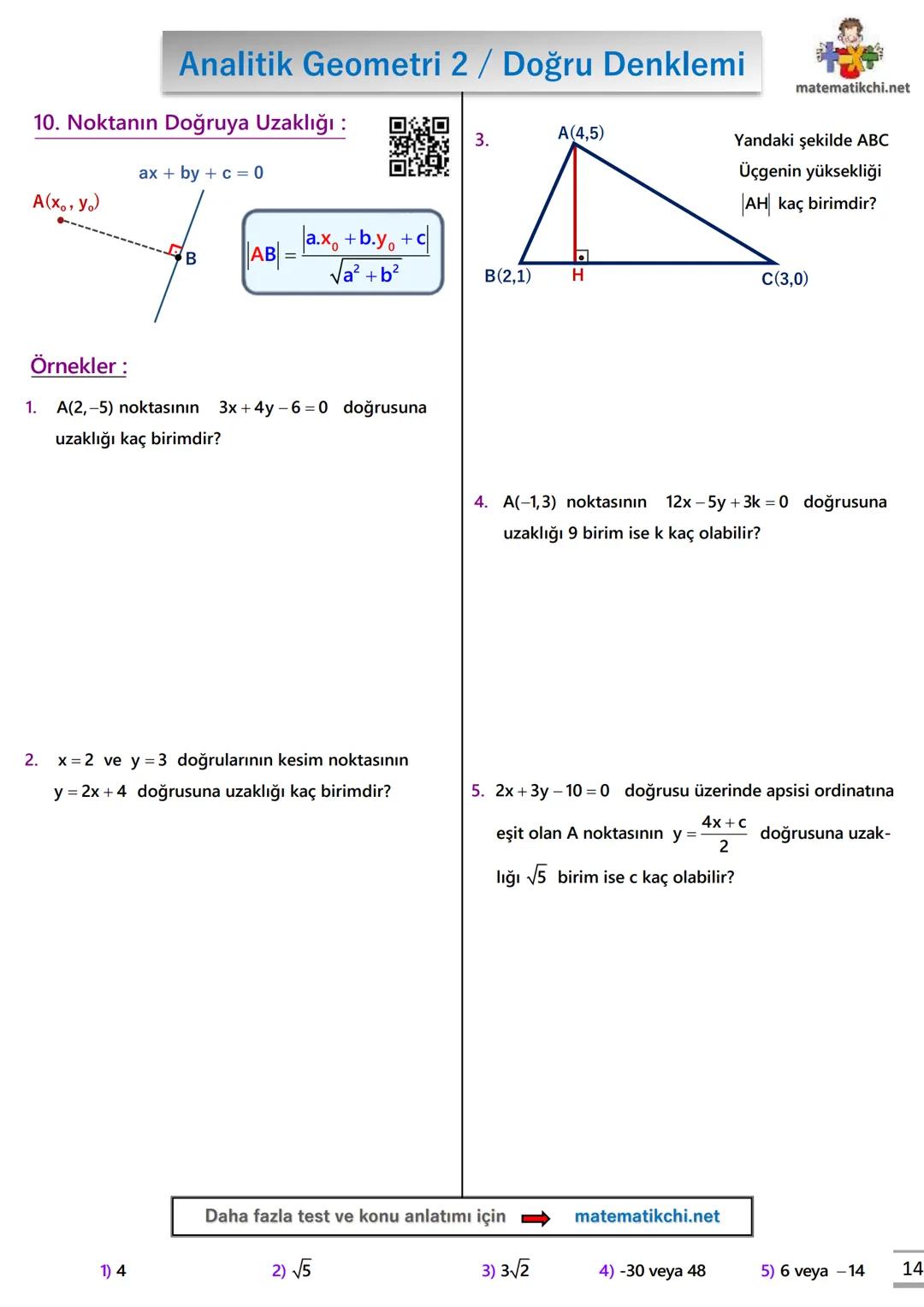 # Analitik Geometri 2 / Doğru Denklemi
# 1A - Eğimi Formülü:
Bir doğrunun eğimi : Doğrunun x ekseni ile pozitif yönde yaptığı açının tanja