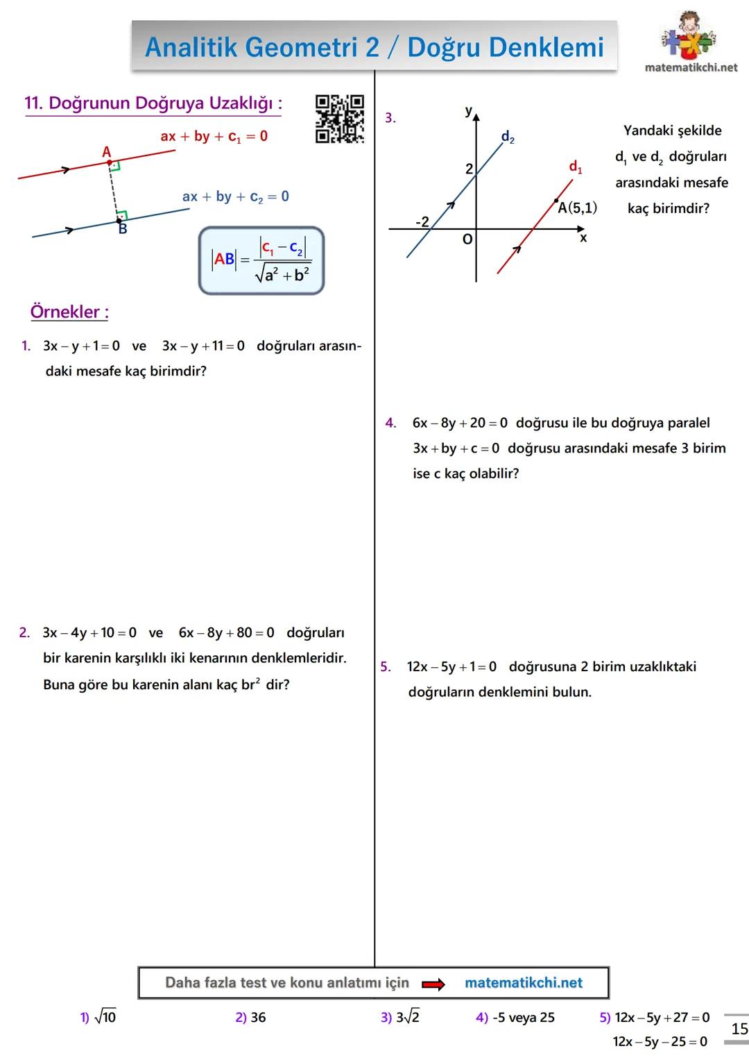 # Analitik Geometri 2 / Doğru Denklemi
# 1A - Eğimi Formülü:
Bir doğrunun eğimi : Doğrunun x ekseni ile pozitif yönde yaptığı açının tanja