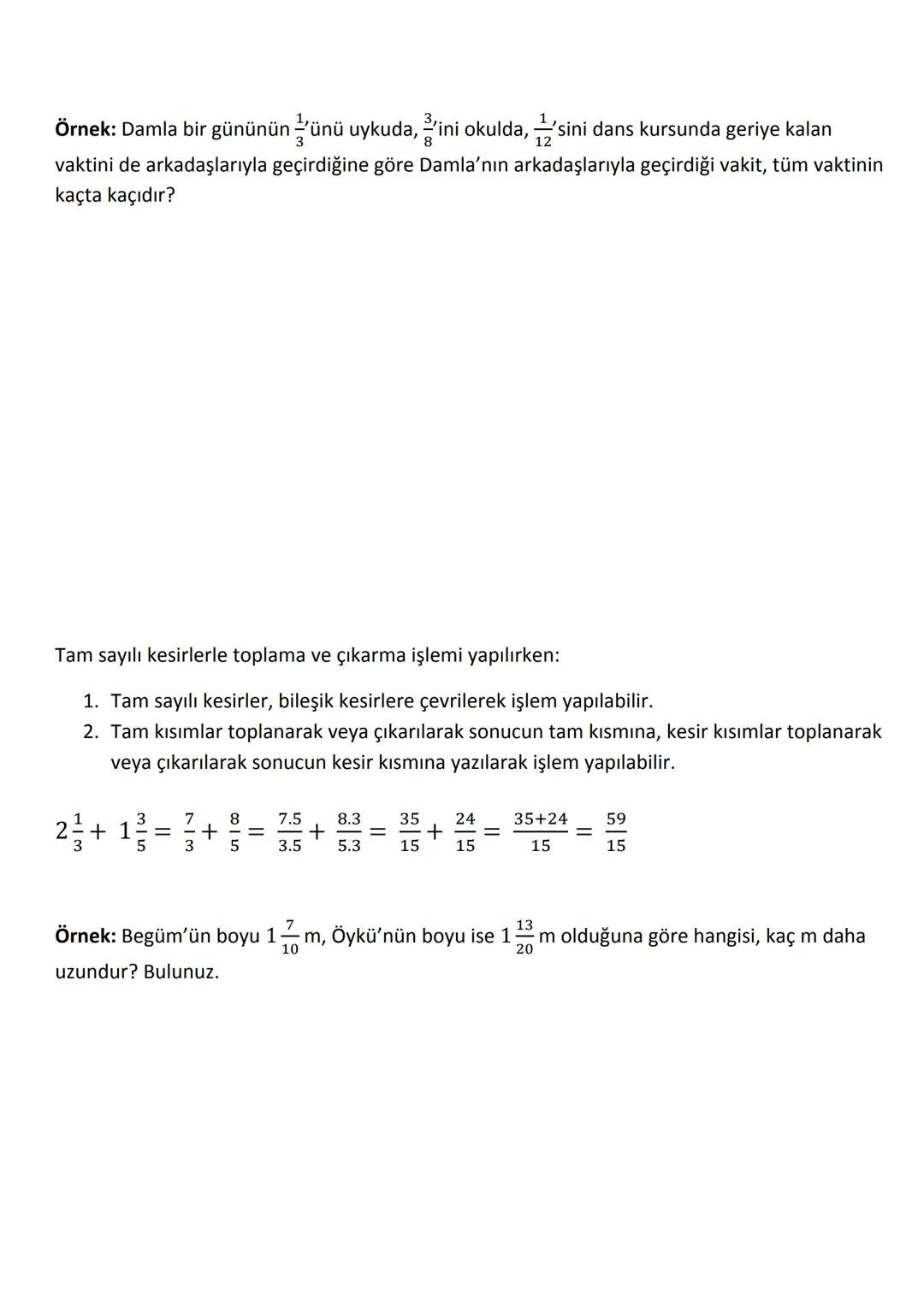 # Kesirlerde Sıralama
* Paydası eşit olan kesirlerde payı büyük olan kesir daha büyüktür.
$ \frac{5}{8} > \frac{3}{8} $, $ \frac{11}{15} >