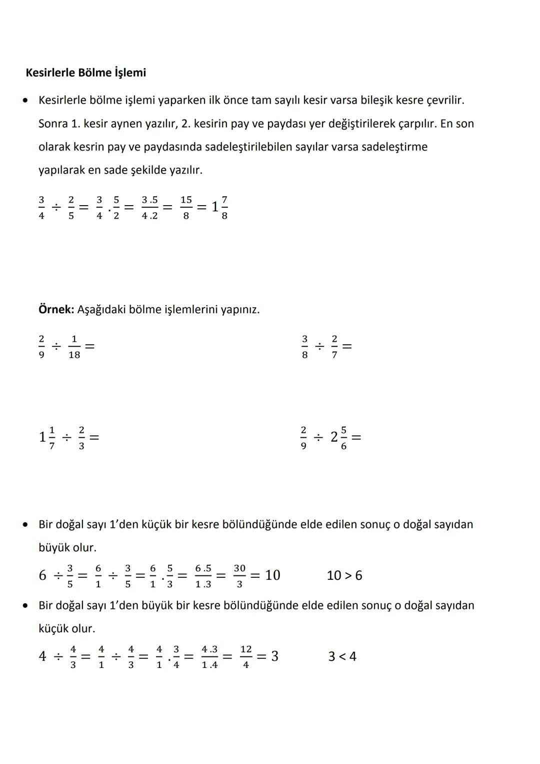 # Kesirlerde Sıralama
* Paydası eşit olan kesirlerde payı büyük olan kesir daha büyüktür.
$ \frac{5}{8} > \frac{3}{8} $, $ \frac{11}{15} >