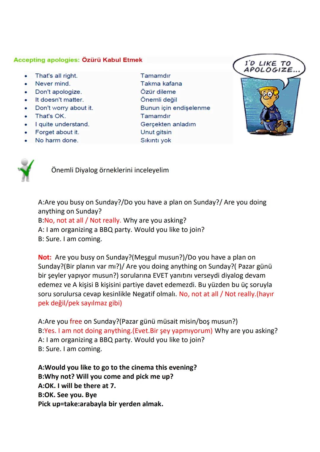 # Unit 1 FRIENDSHIP
Accepting & Refusing (Kabul Etmek & Reddetmek)
Kabul etme ve reddetme ifadelerini öğrenmeden önce "teklif ve
öneride b