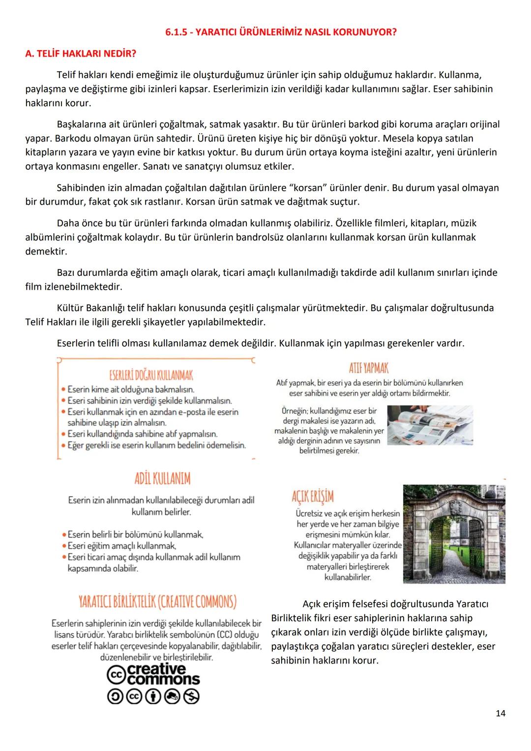6.Sınıf
Bilişim Teknolojileri ve Yazılım Dersi Notları
1.Dönem
1 6.1.1 - BİLİŞİM İLE DEĞİŞİM
A. TEKNOLOJİK BEN!
182
SAĞLIK
BANKACILIK V