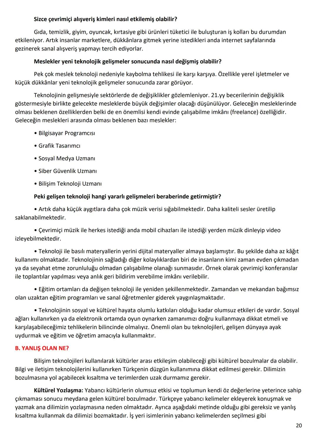 6.Sınıf
Bilişim Teknolojileri ve Yazılım Dersi Notları
1.Dönem
1 6.1.1 - BİLİŞİM İLE DEĞİŞİM
A. TEKNOLOJİK BEN!
182
SAĞLIK
BANKACILIK V