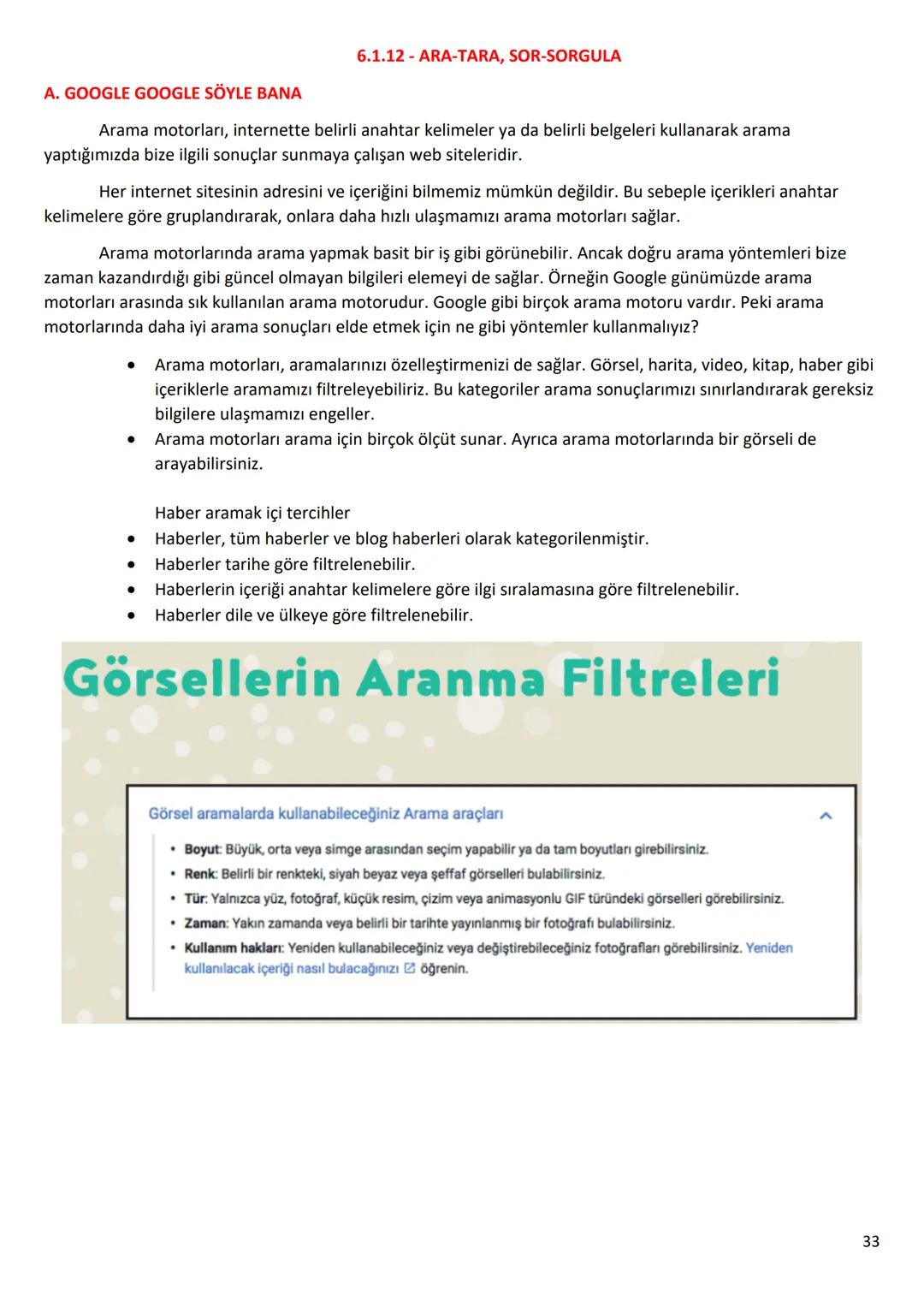 6.Sınıf
Bilişim Teknolojileri ve Yazılım Dersi Notları
1.Dönem
1 6.1.1 - BİLİŞİM İLE DEĞİŞİM
A. TEKNOLOJİK BEN!
182
SAĞLIK
BANKACILIK V