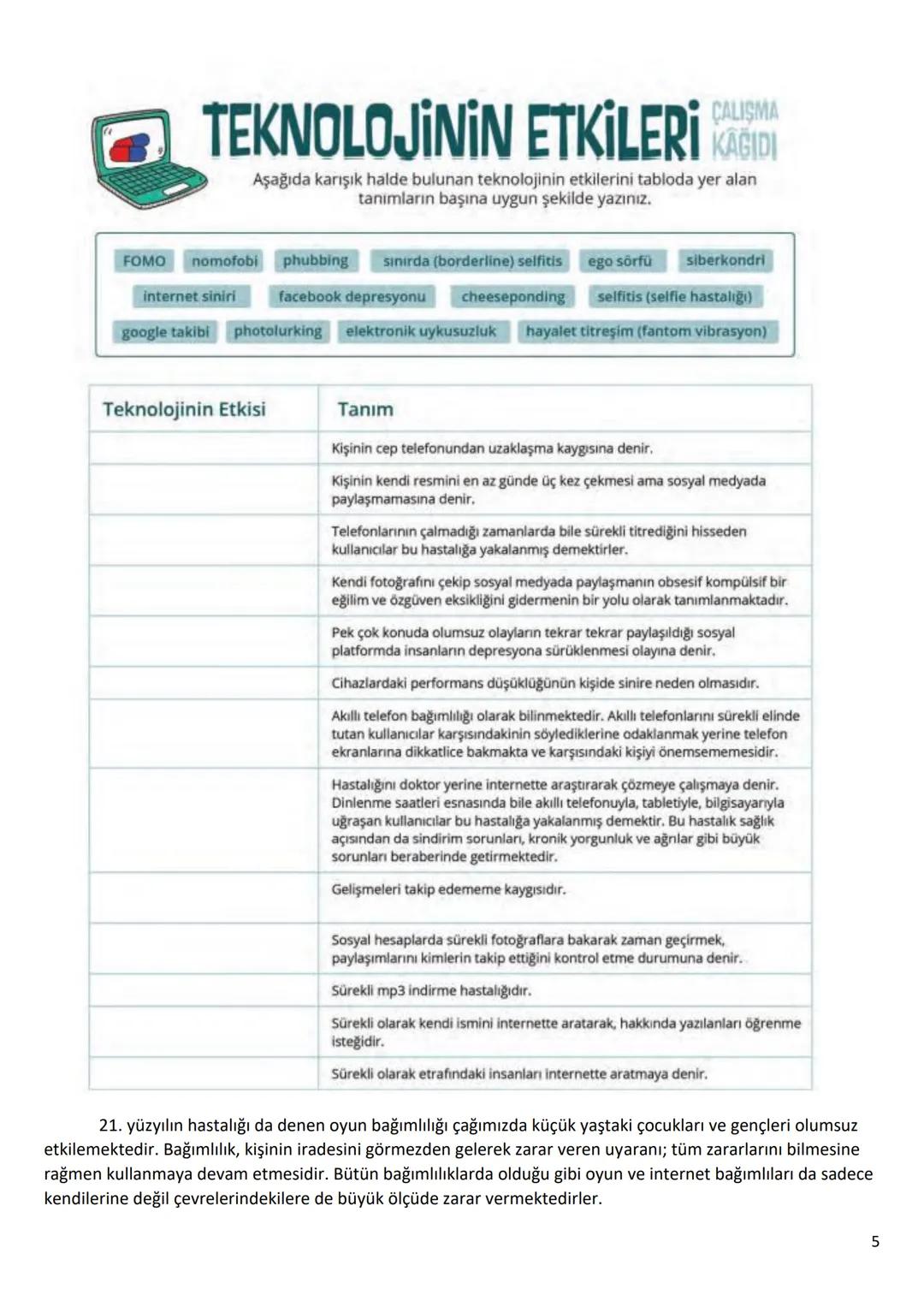 6.Sınıf
Bilişim Teknolojileri ve Yazılım Dersi Notları
1.Dönem
1 6.1.1 - BİLİŞİM İLE DEĞİŞİM
A. TEKNOLOJİK BEN!
182
SAĞLIK
BANKACILIK V