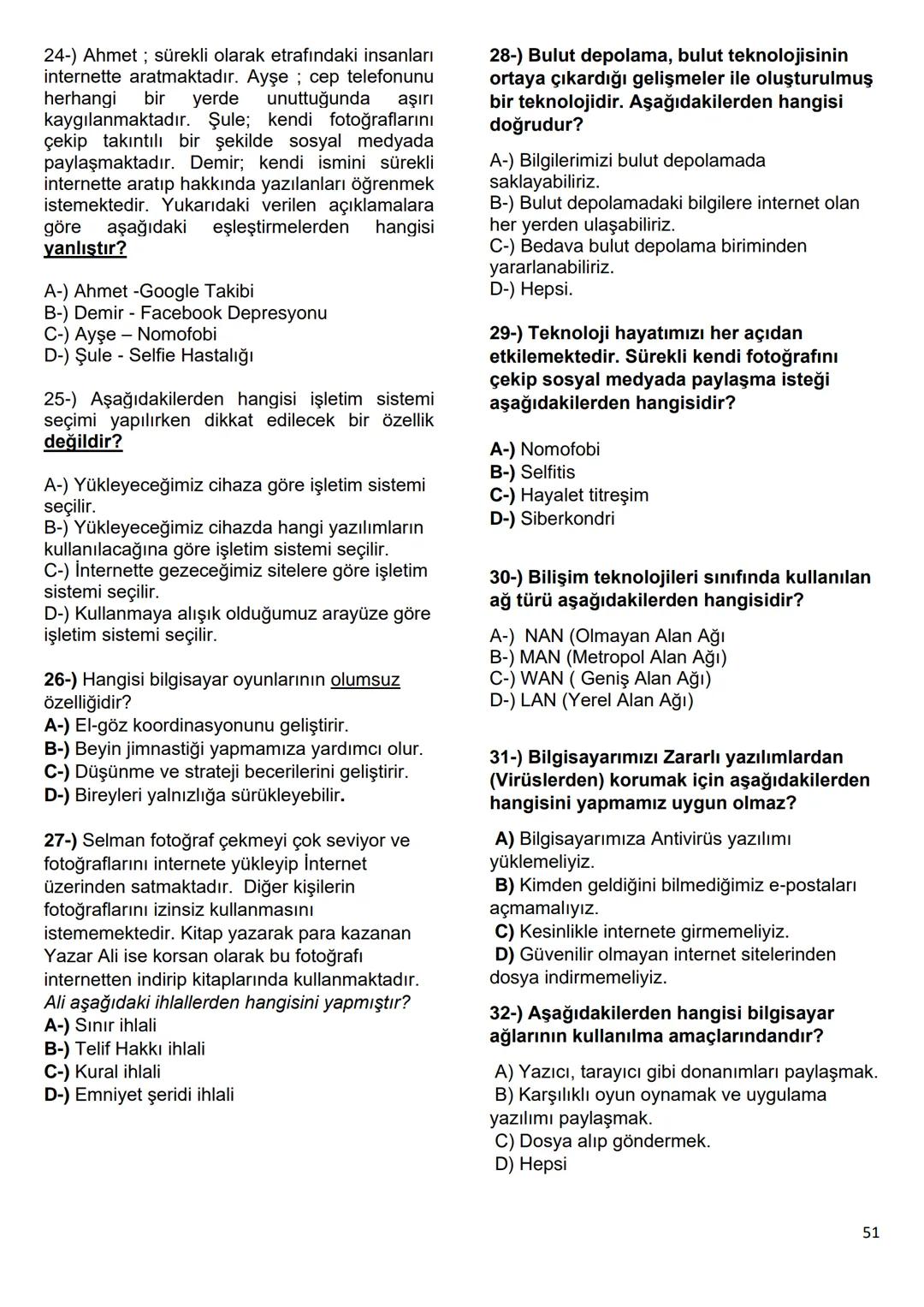6.Sınıf
Bilişim Teknolojileri ve Yazılım Dersi Notları
1.Dönem
1 6.1.1 - BİLİŞİM İLE DEĞİŞİM
A. TEKNOLOJİK BEN!
182
SAĞLIK
BANKACILIK V